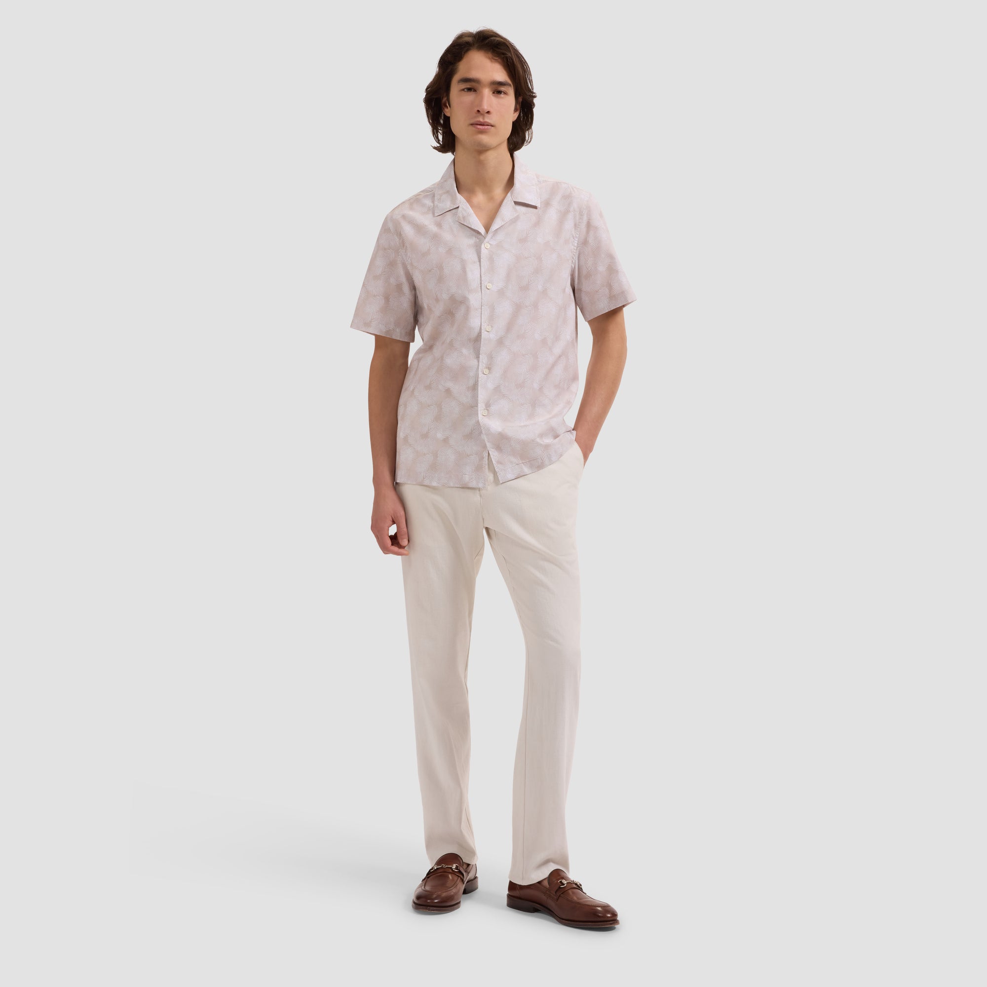 Jackson Palm Print Camp Shirt