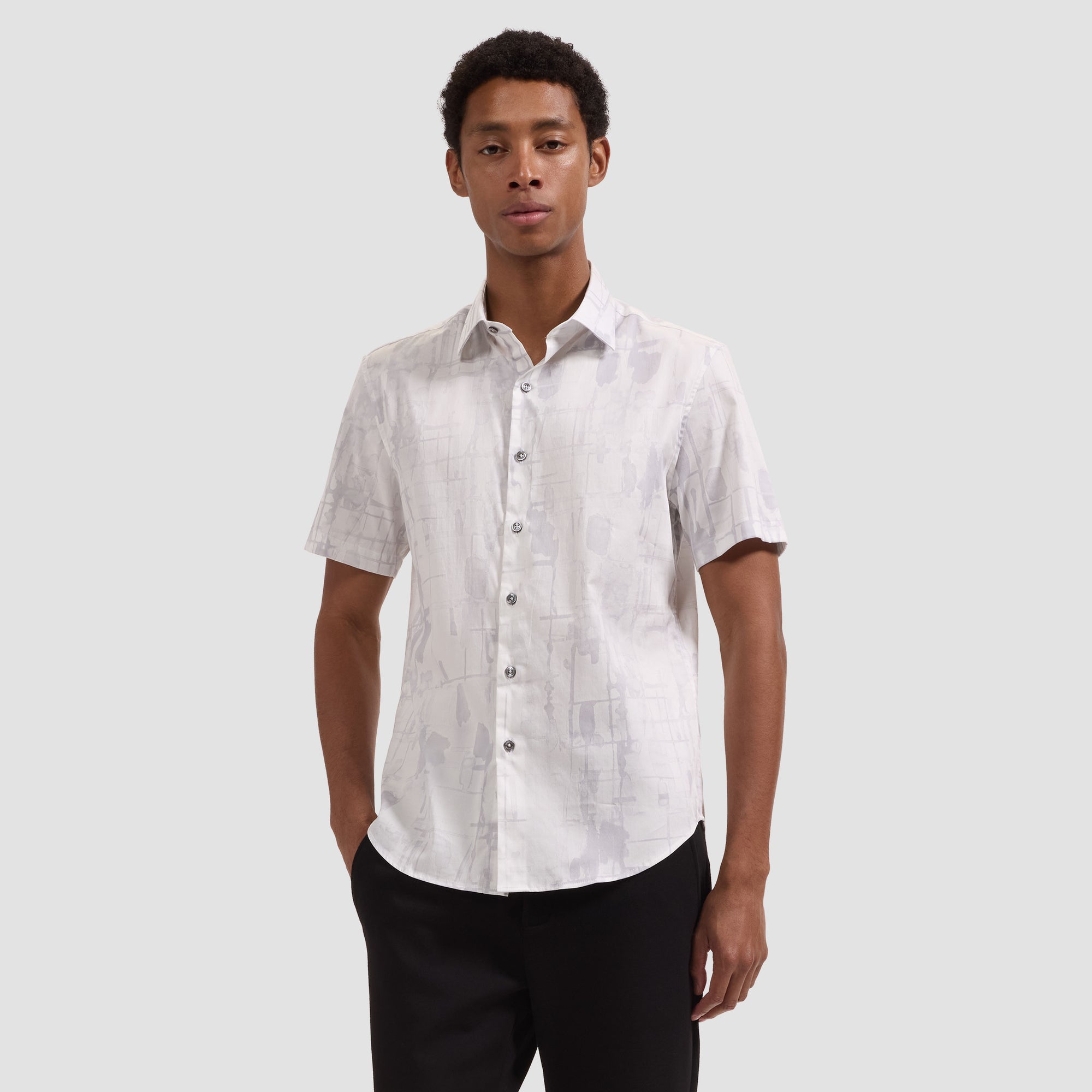 Orson Watercolor Abstract Short-Sleeve Shirt