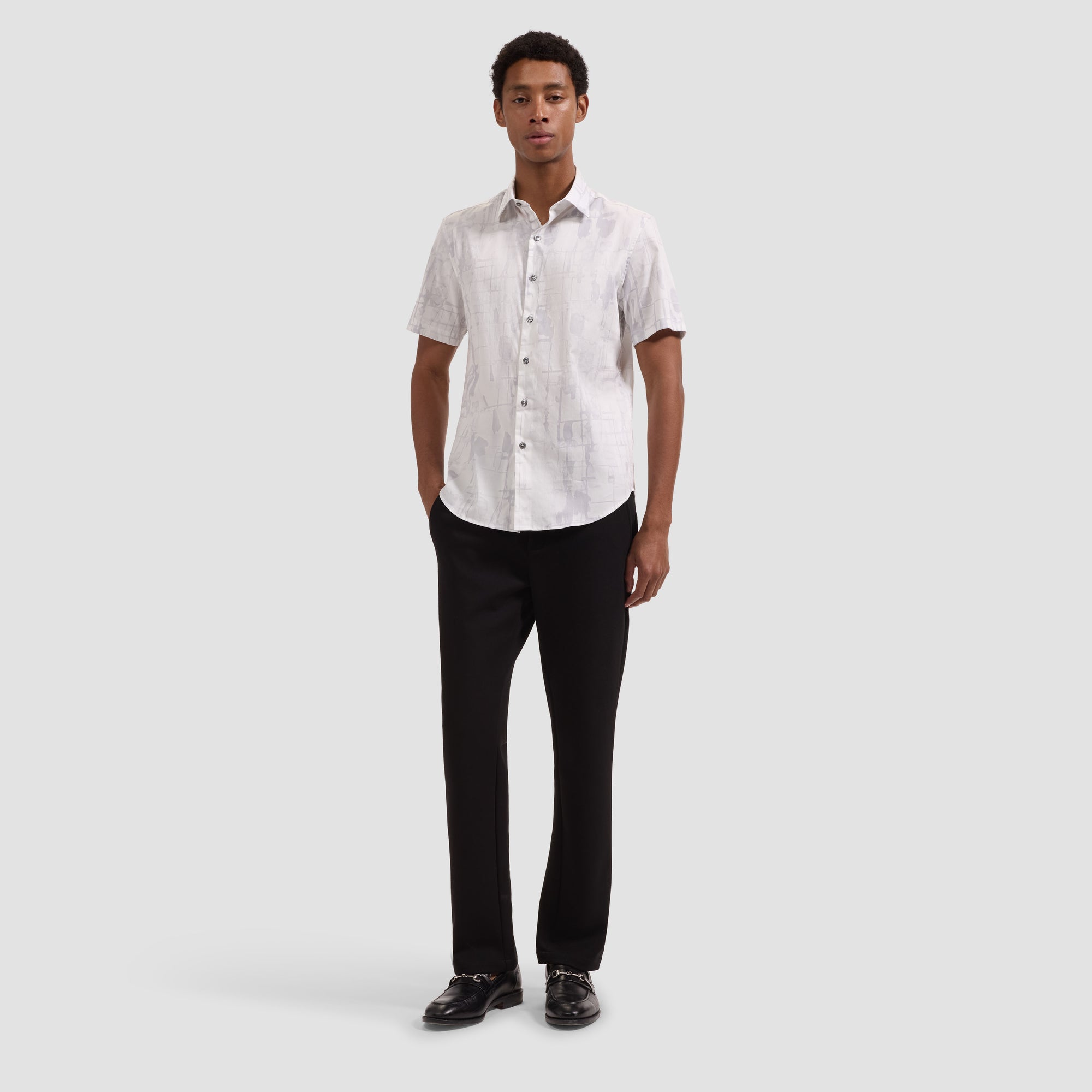 Orson Watercolor Abstract Short-Sleeve Shirt