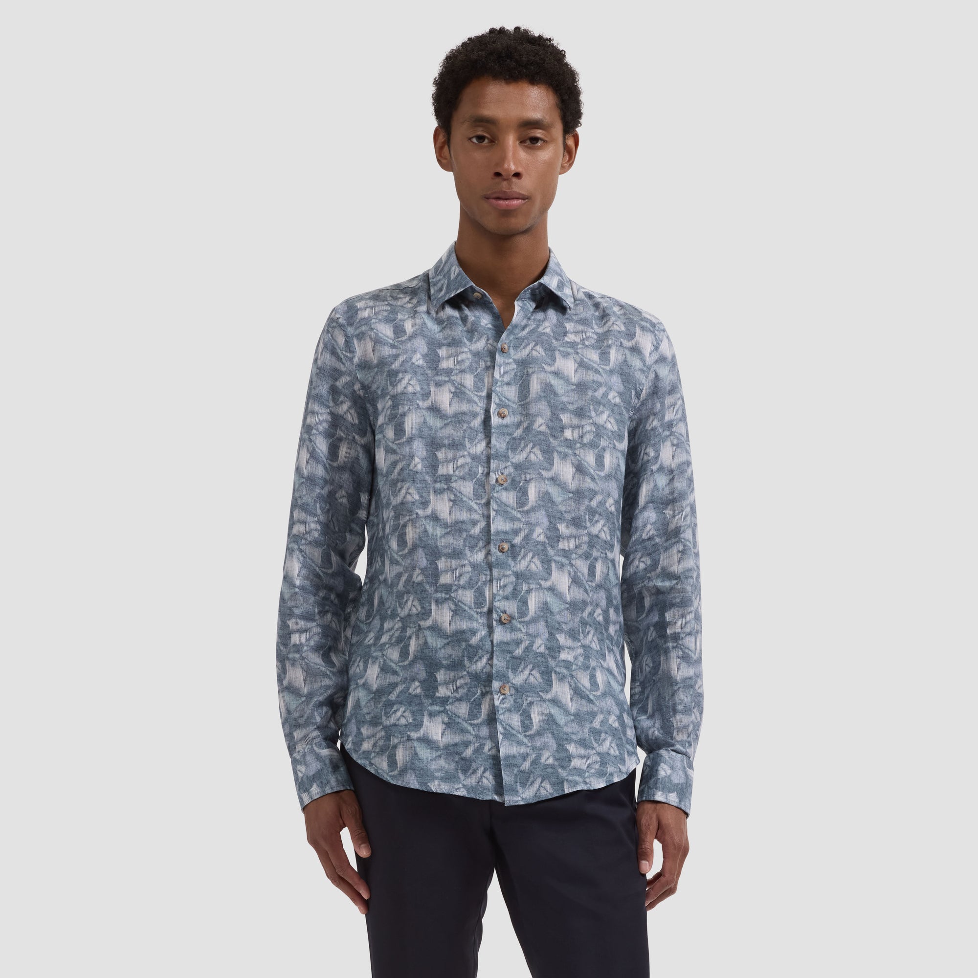 Julian Abstract Leaf Print Shirt