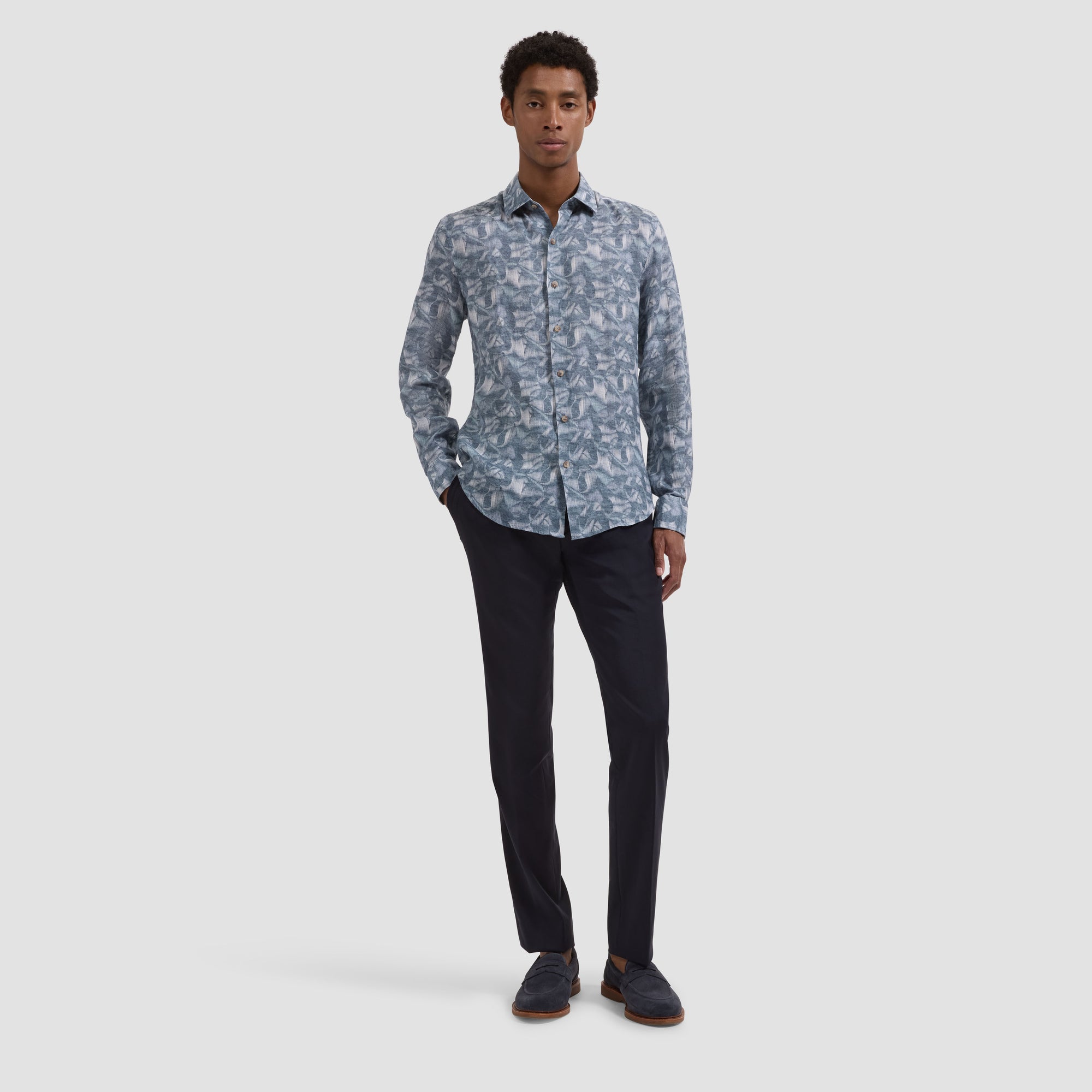 Julian Abstract Leaf Print Shirt