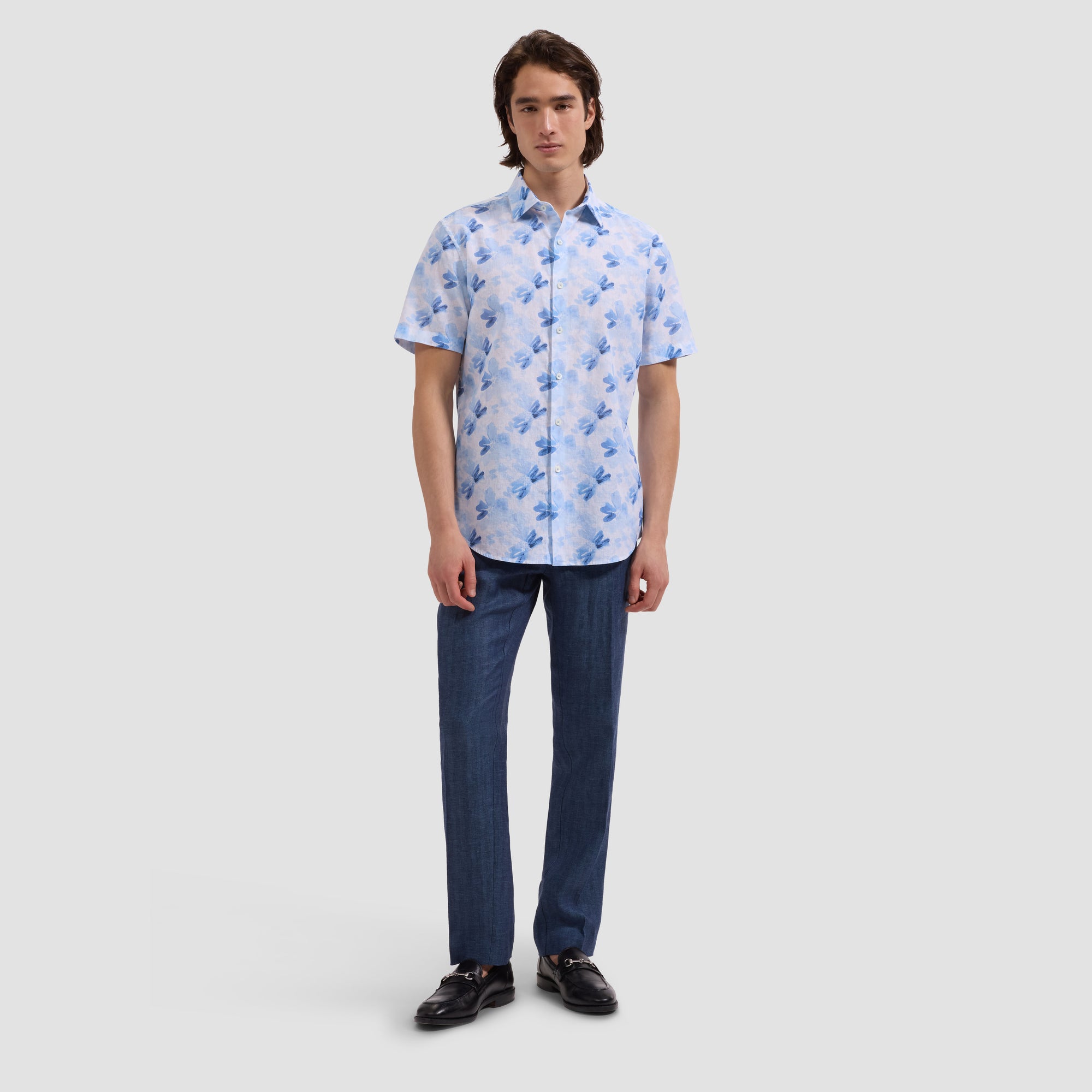 Orson Watercolor Floral Short-Sleeve Shirt