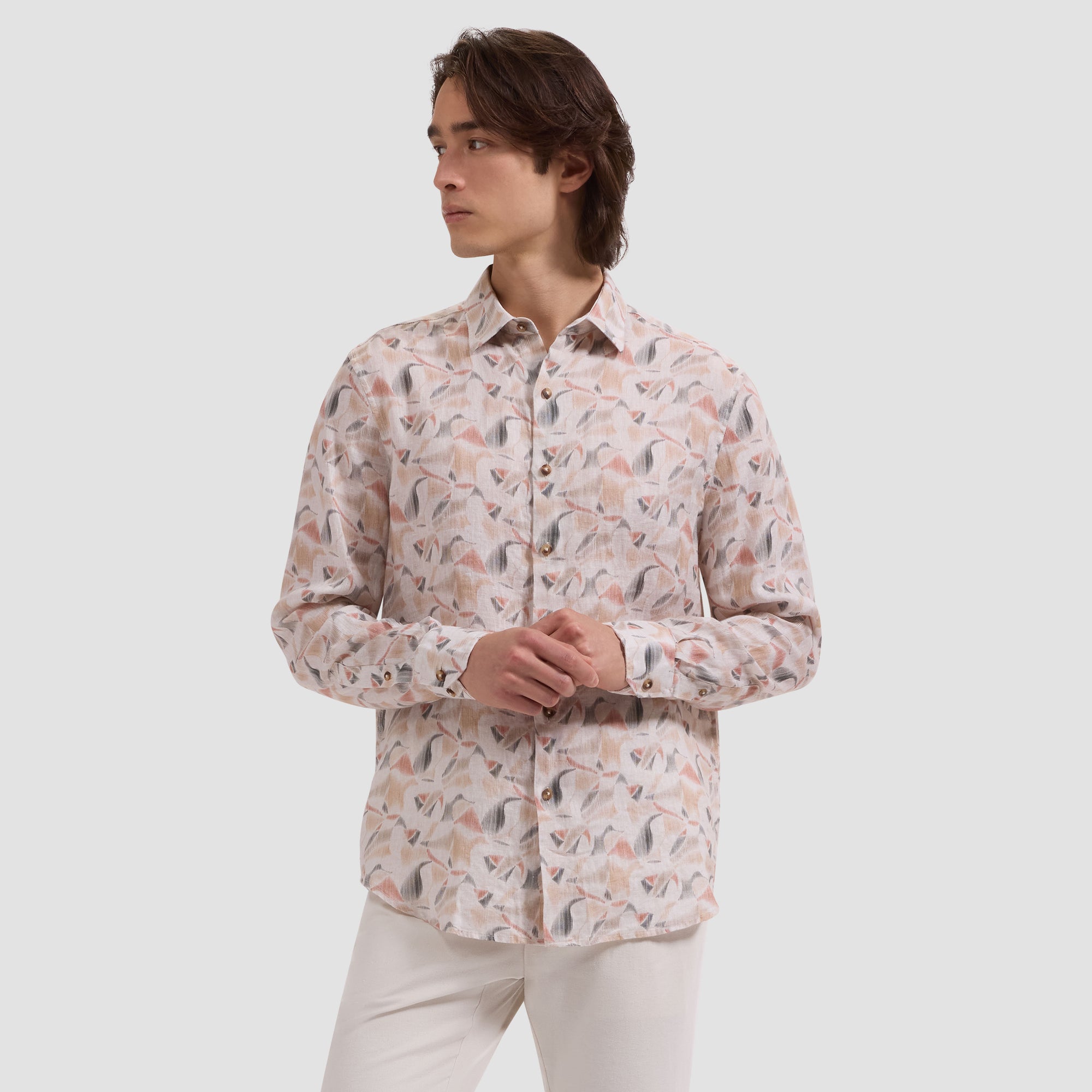 Julian Abstract Leaf Print Shirt