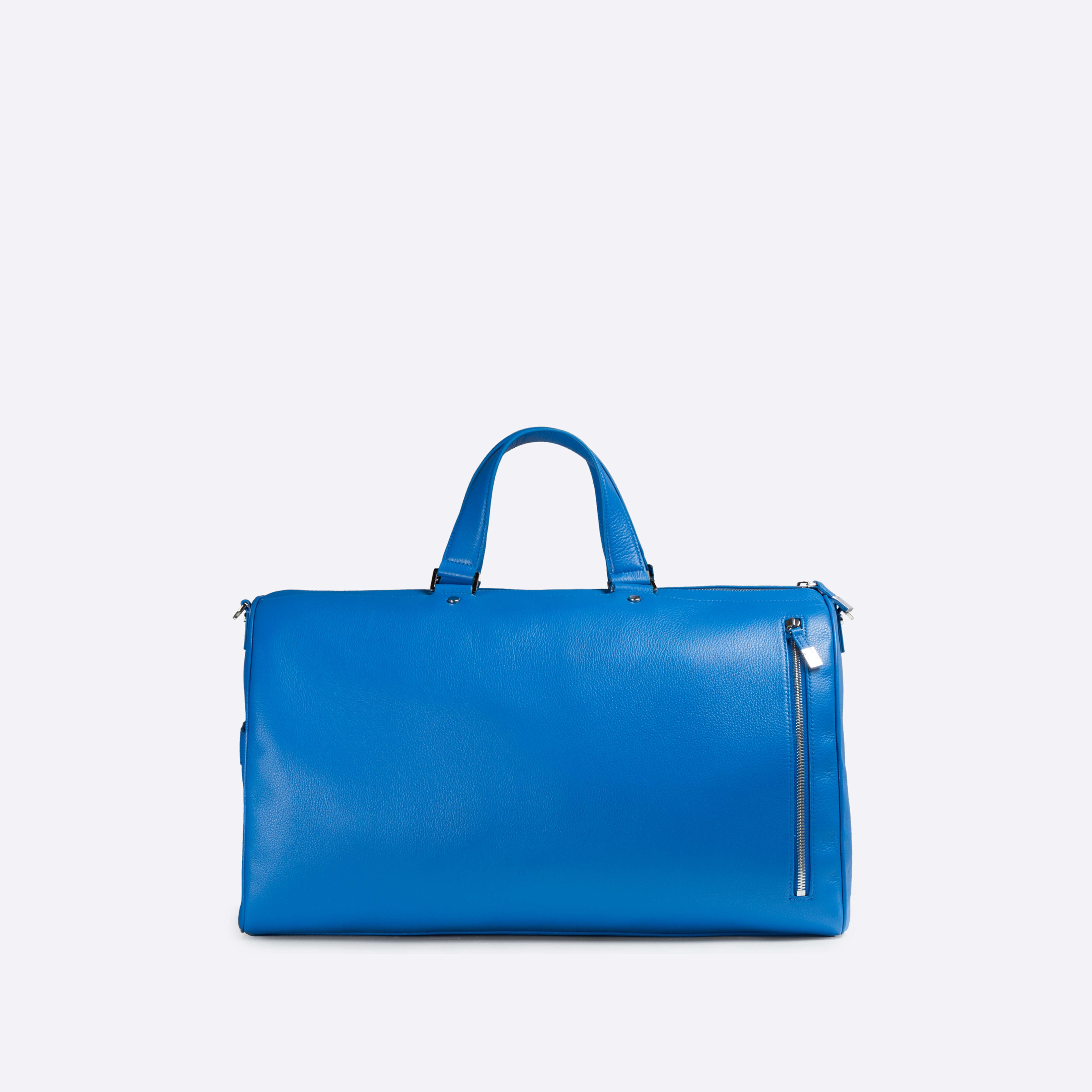 Leather Weekender Bag in Blue – BUGATCHI