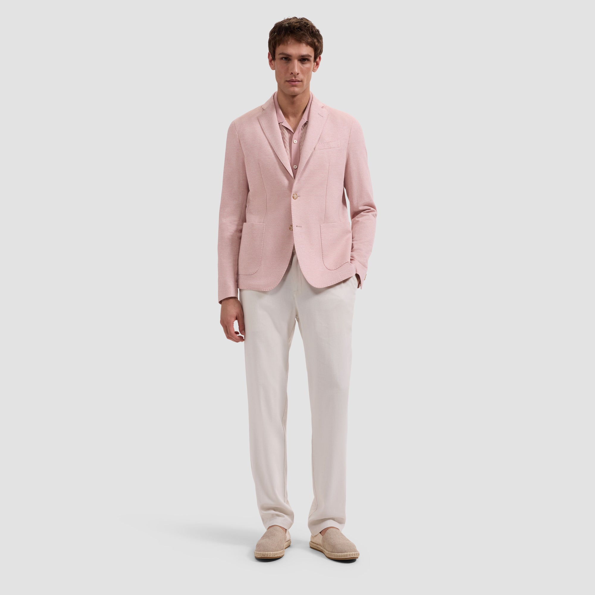 Houndstooth Two-Button Blazer
