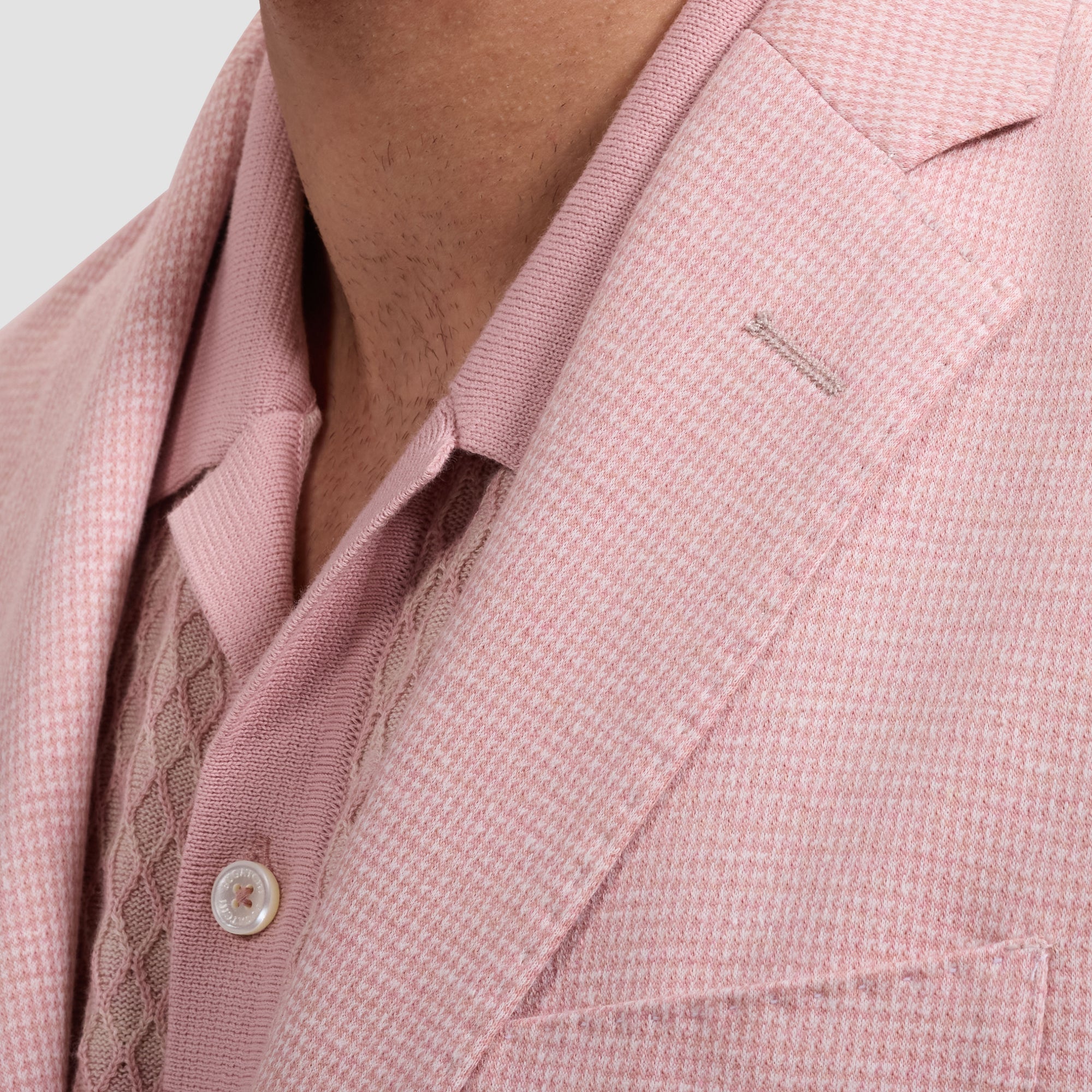 Houndstooth Two-Button Blazer