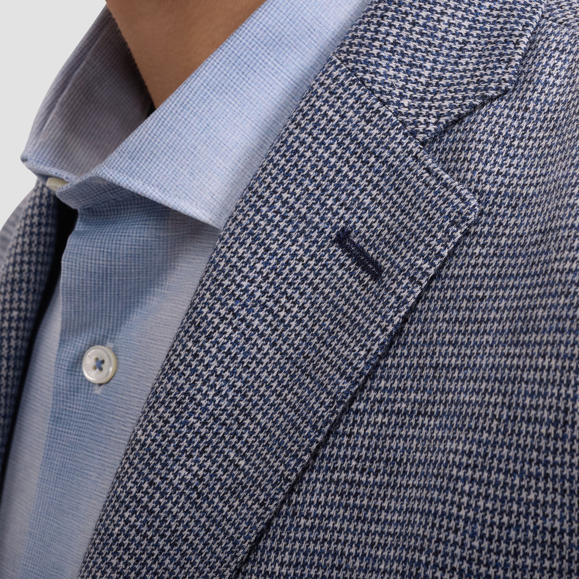 Houndstooth Two-Button Blazer