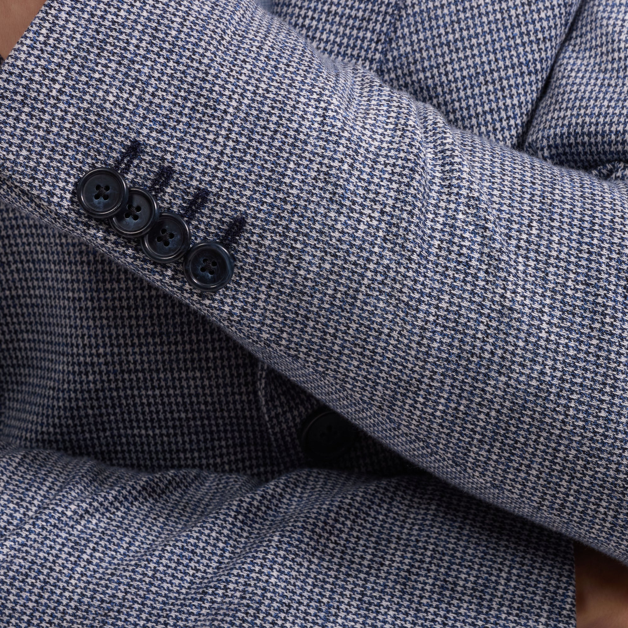 Houndstooth Two-Button Blazer