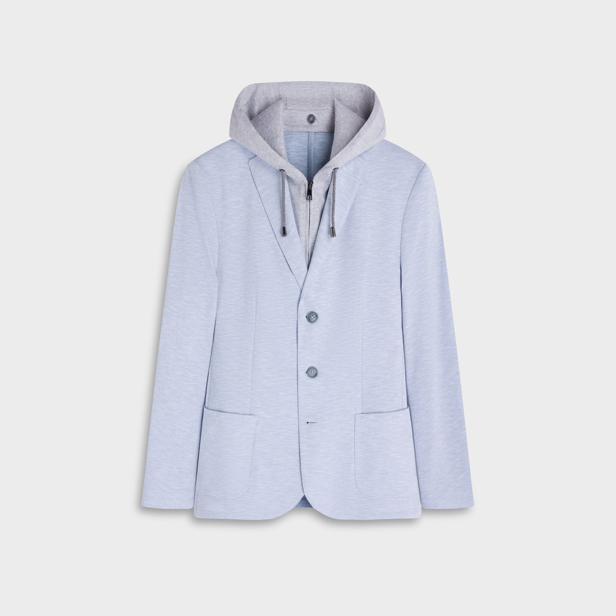 Melange Pique Three-Button Blazer