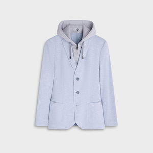 Melange Pique Three-Button Blazer