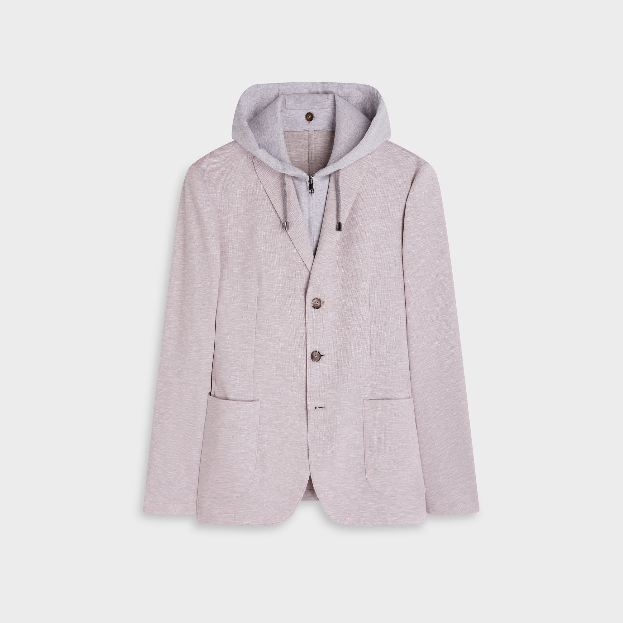 Melange Pique Three-Button Blazer