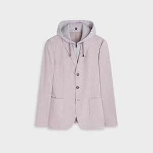 Melange Pique Three-Button Blazer