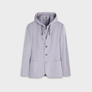 Melange Pique Three-Button Blazer