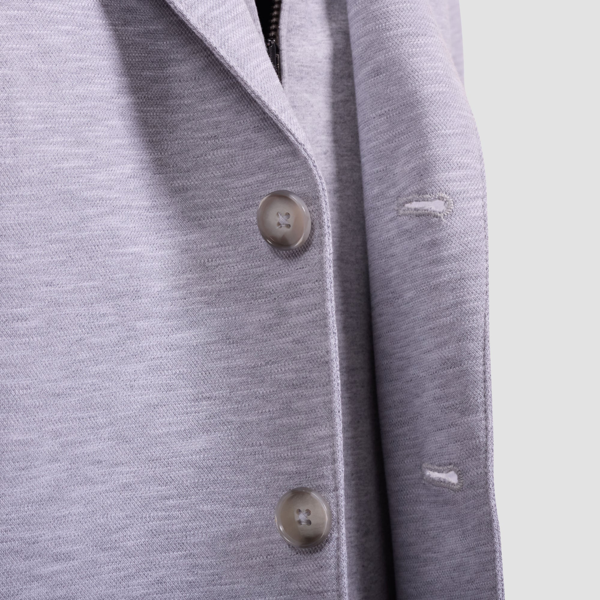 Melange Pique Three-Button Blazer
