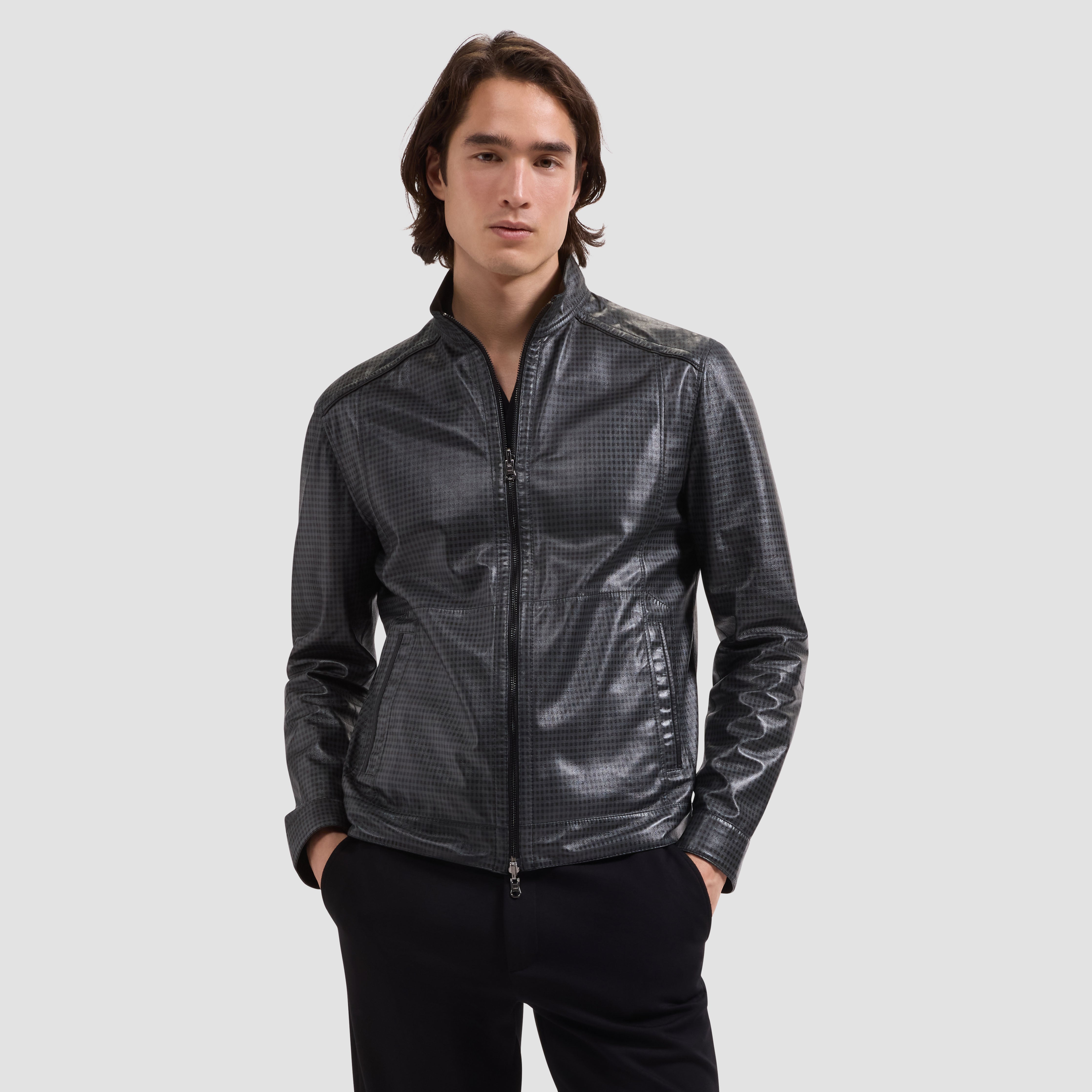 Reversible Leather Bomber Jacket in Black – BUGATCHI