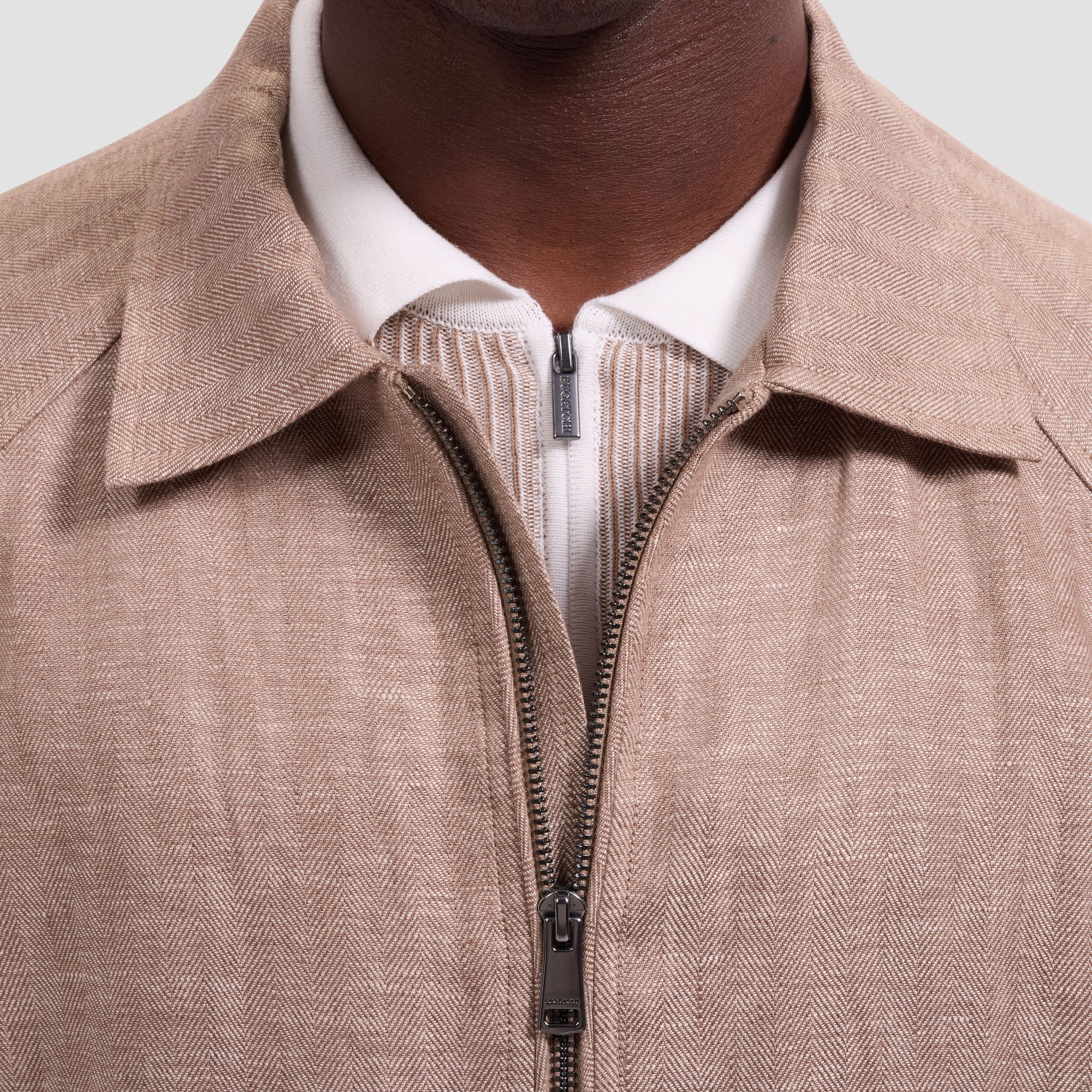 Herringbone Linen Bomber Jacket