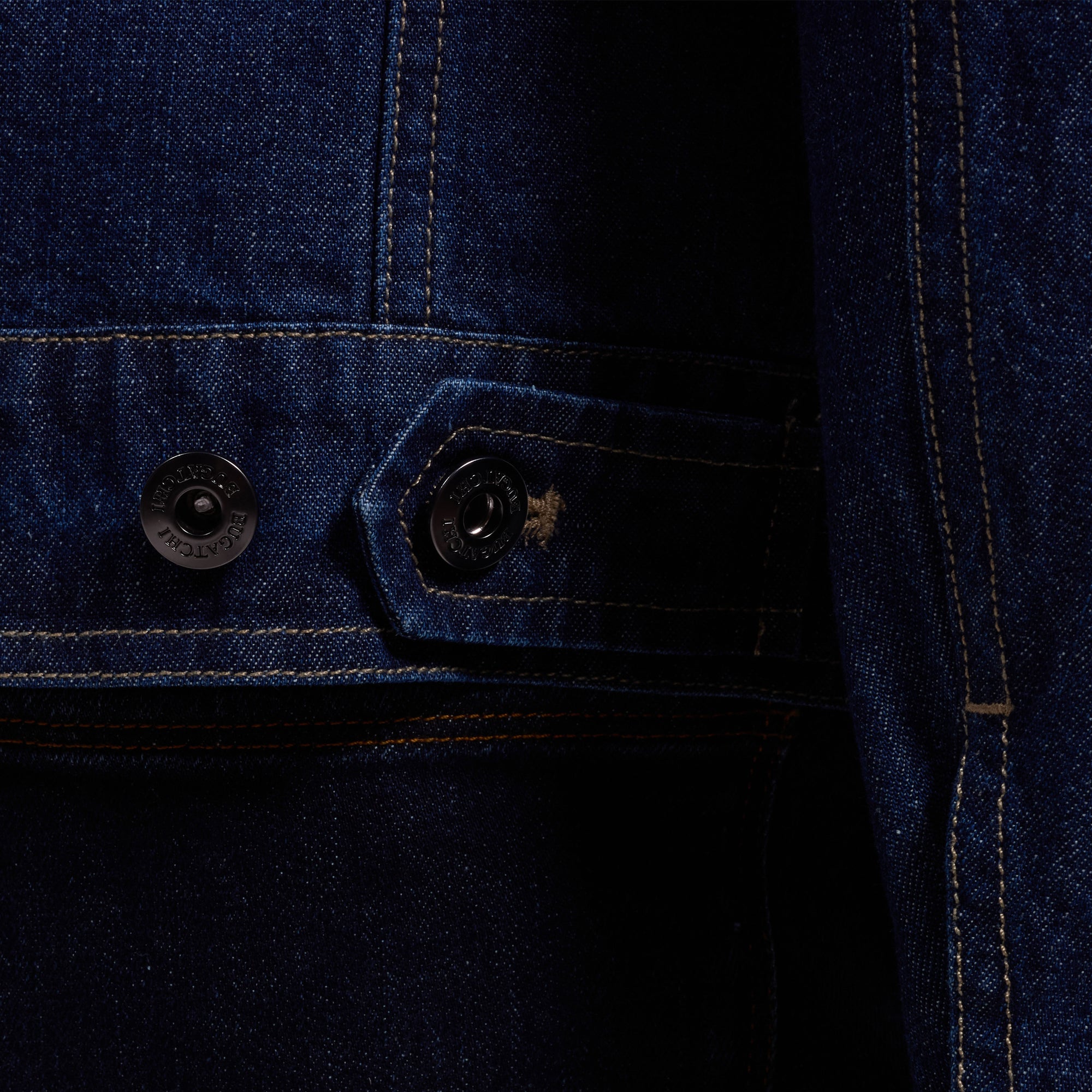 Denim Trucker Jacket with Leather Trim