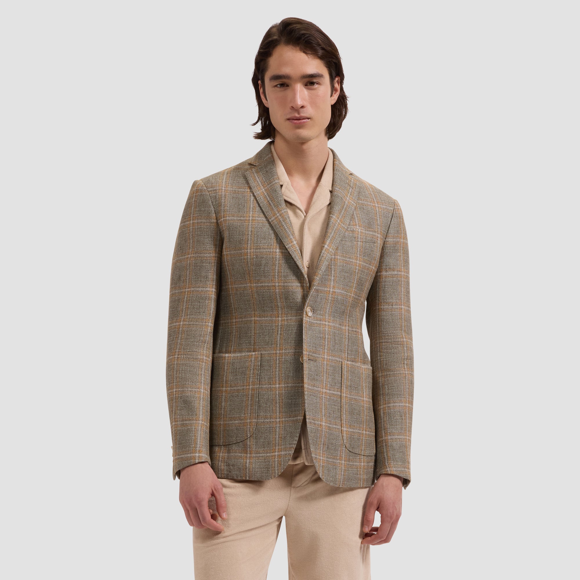 Windowpane Two-Button Blazer