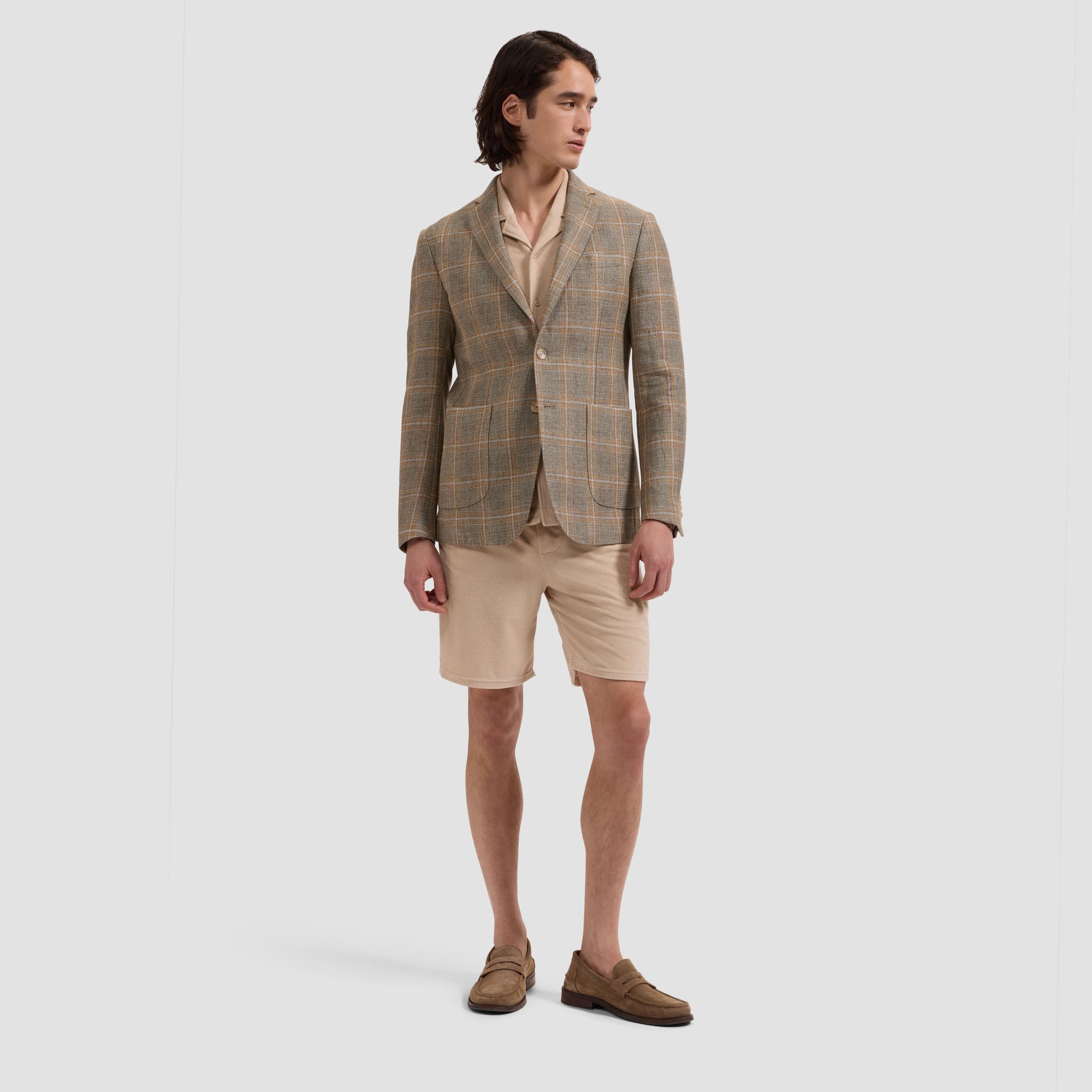 Windowpane Two-Button Blazer