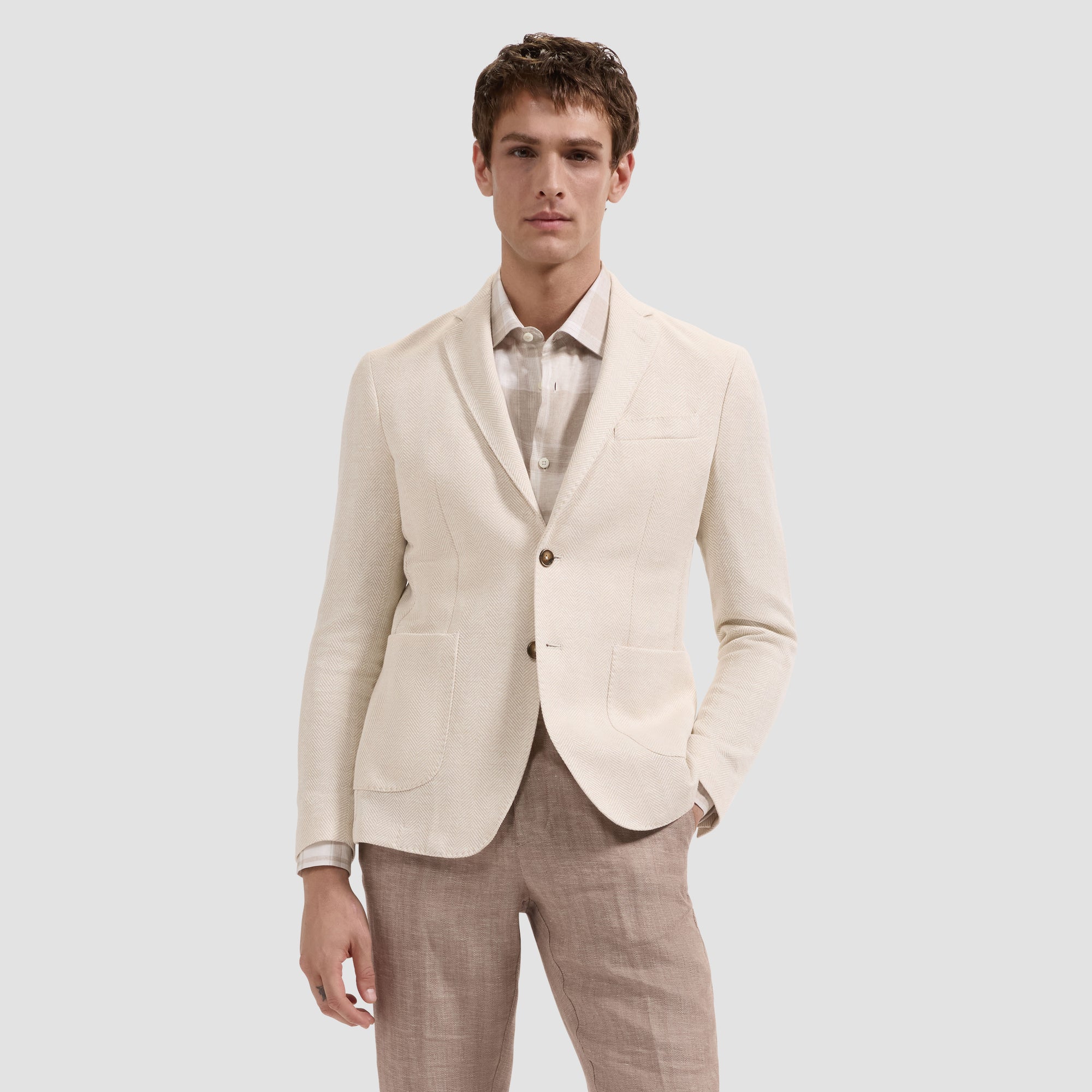 Herringbone Two-Button Blazer