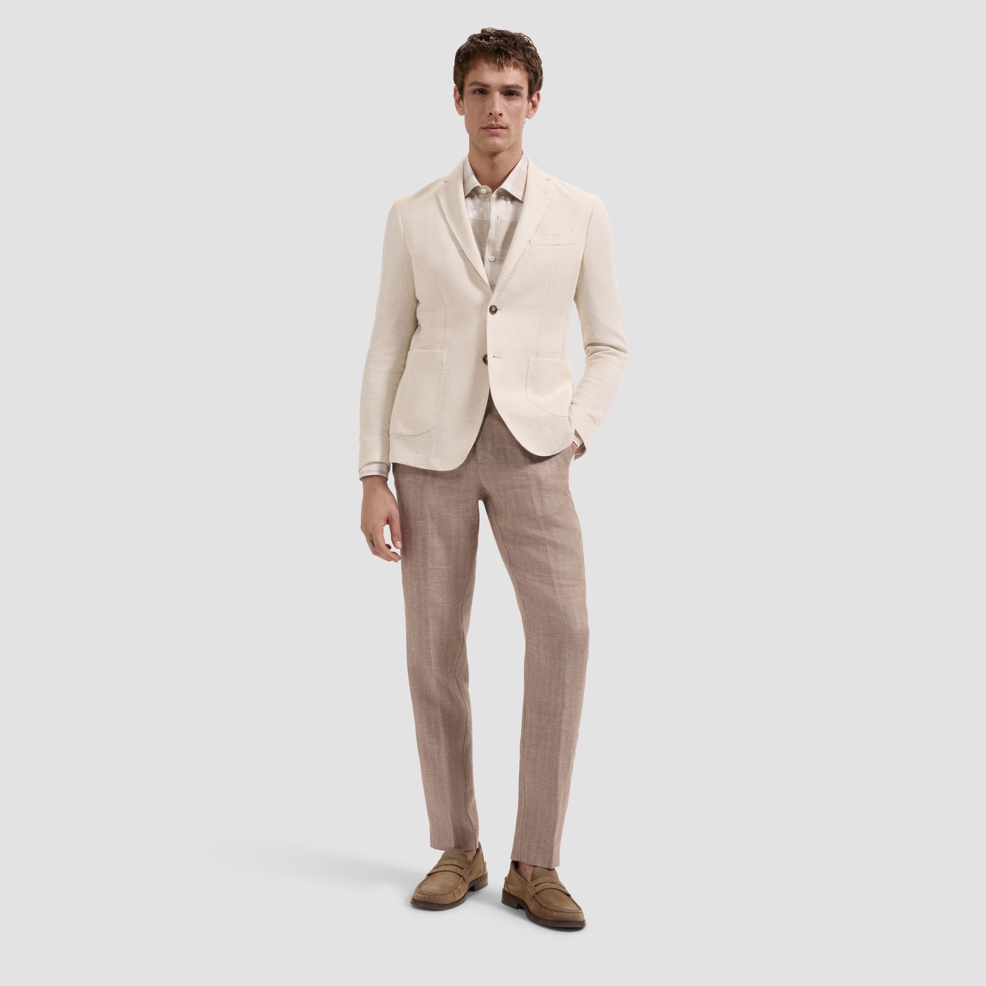 Herringbone Two-Button Blazer