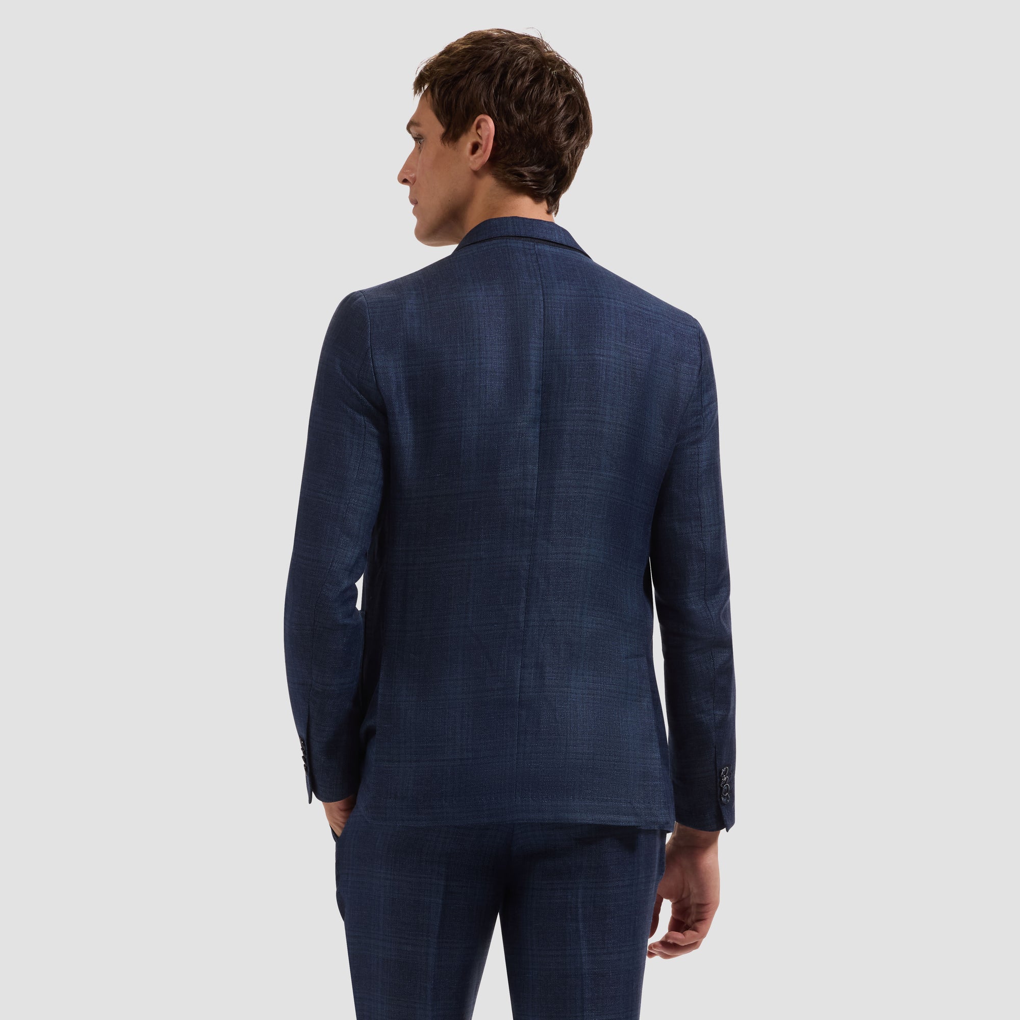 Tonal Madras Two-Button Blazer
