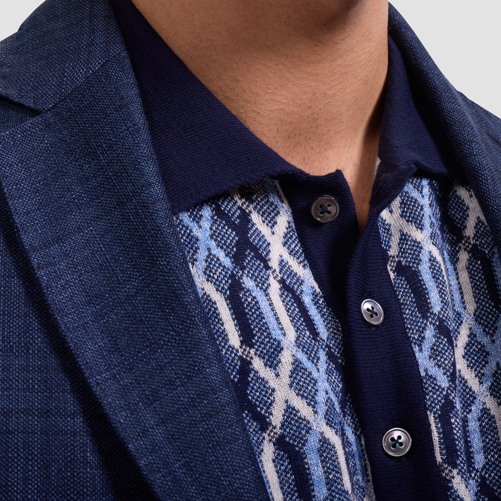 Tonal Madras Two-Button Blazer