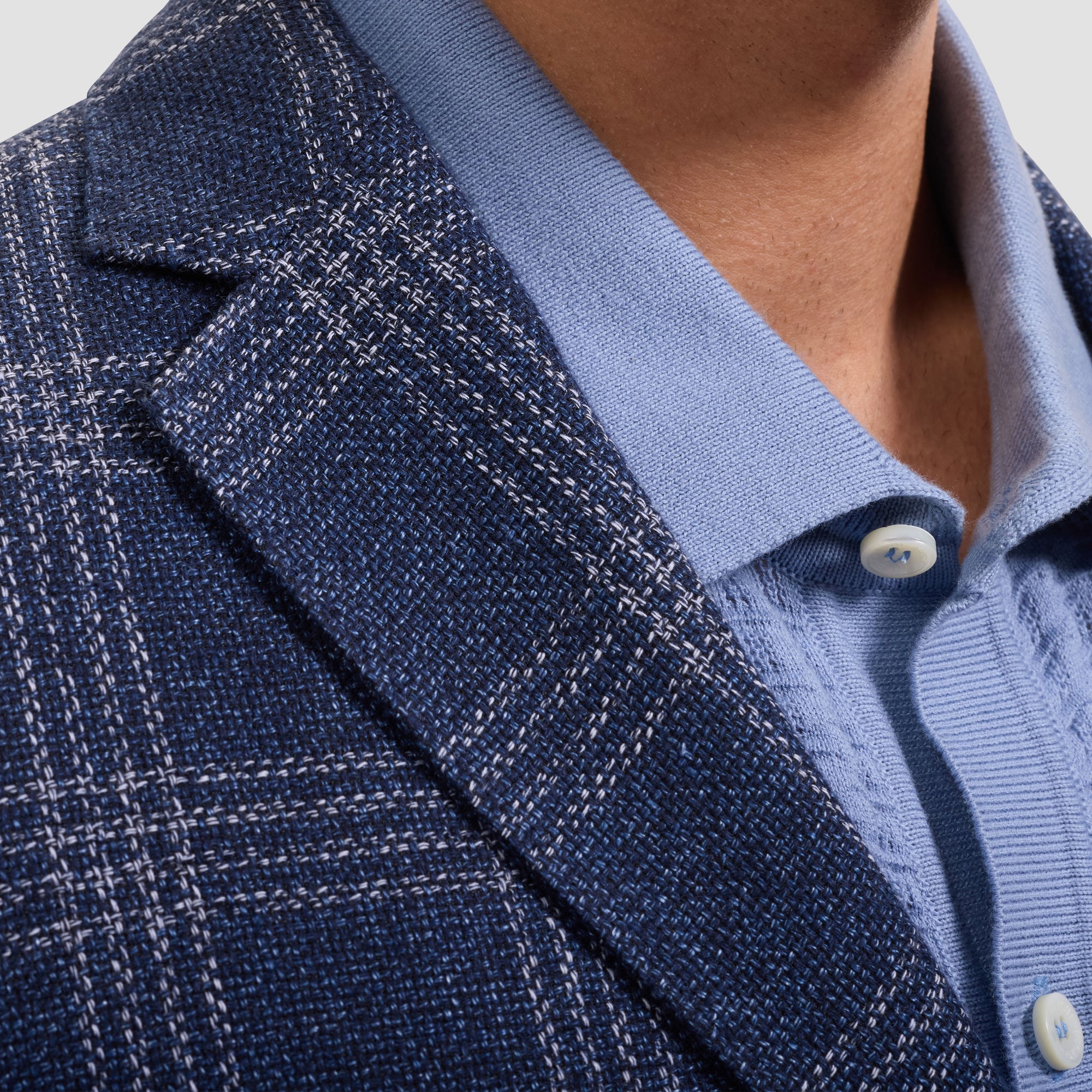 Windowpane Two-Button Blazer