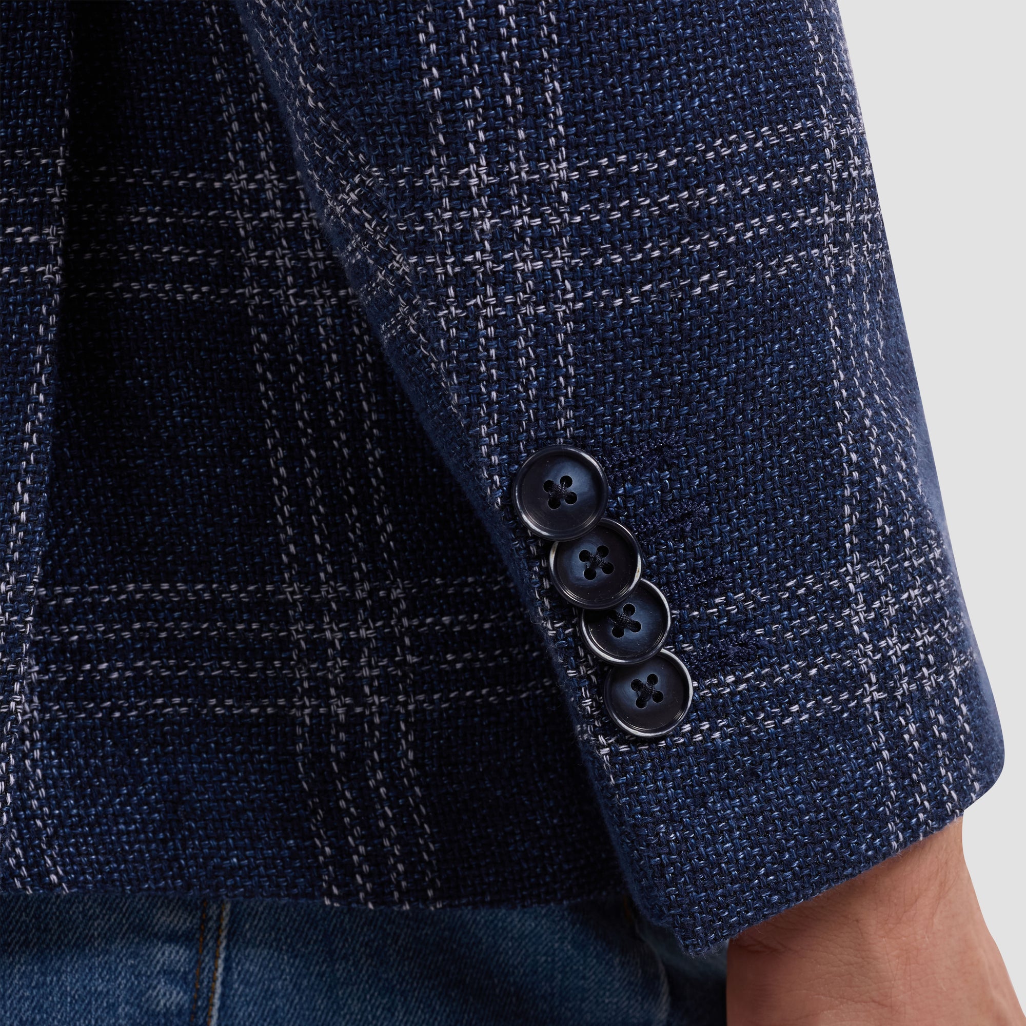 Windowpane Two-Button Blazer