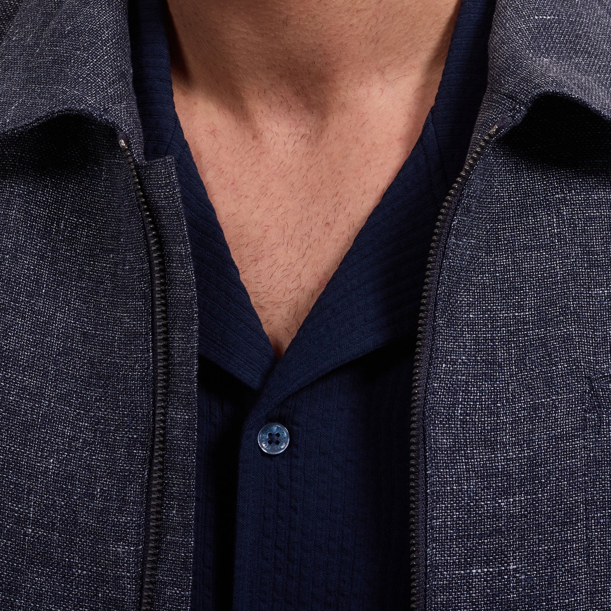 Wool-Linen Hopsack Jacket
