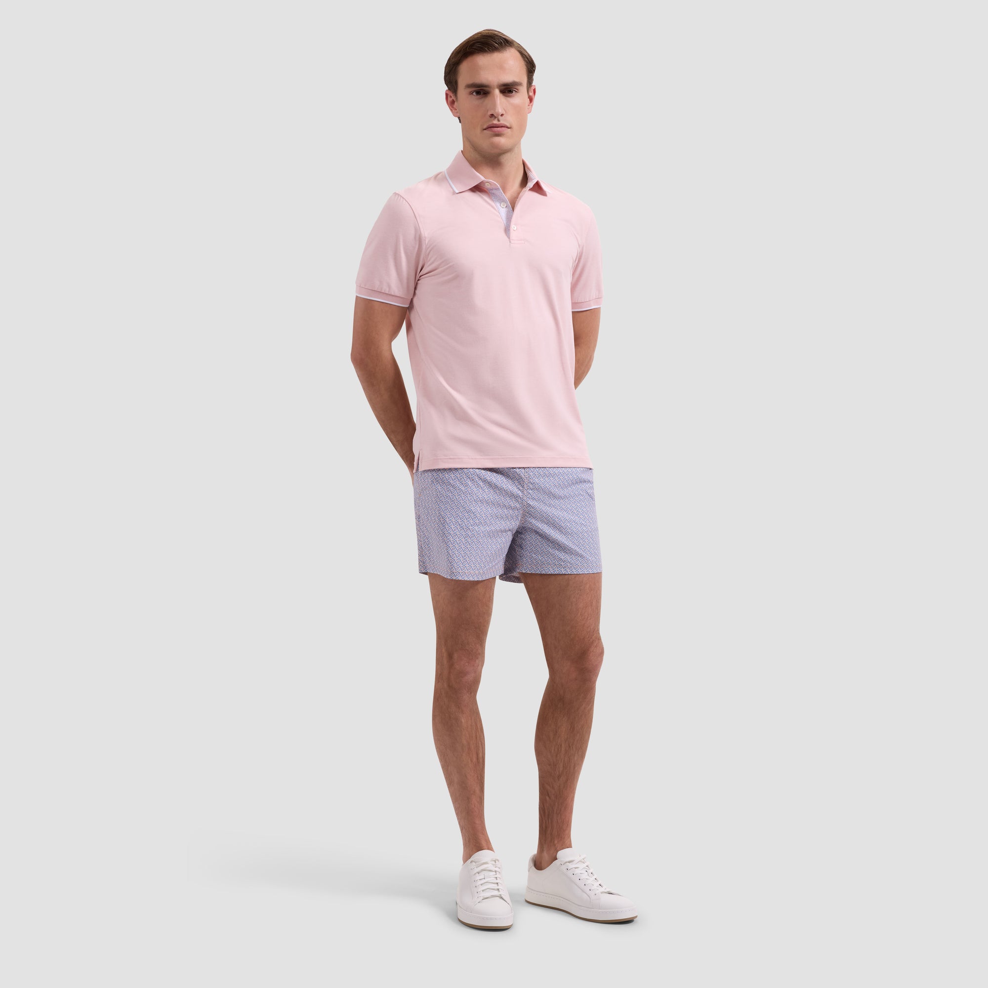 Kai Mid-Length Geometric Swim Trunks