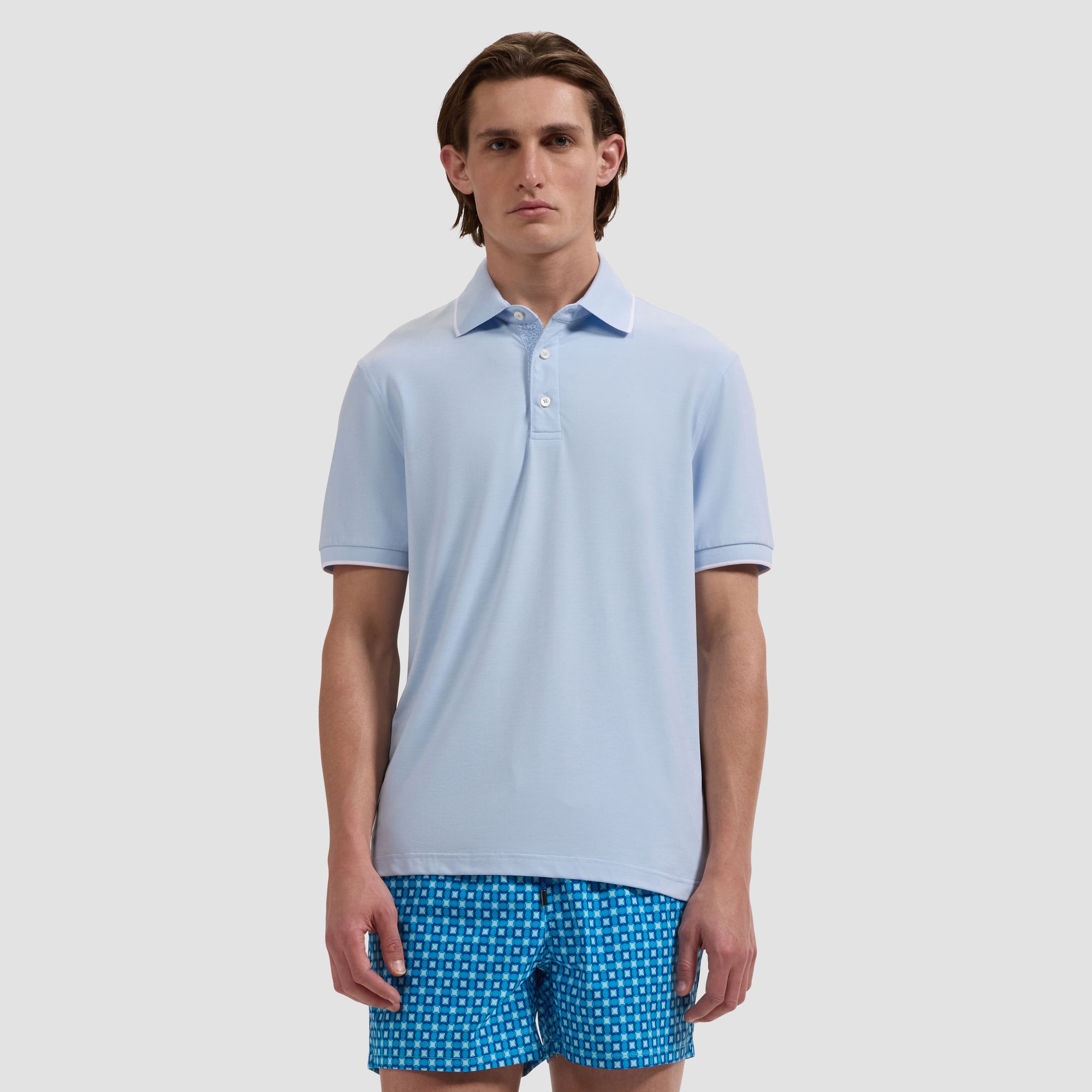 Kai Mid-Length Geometric Swim Trunks