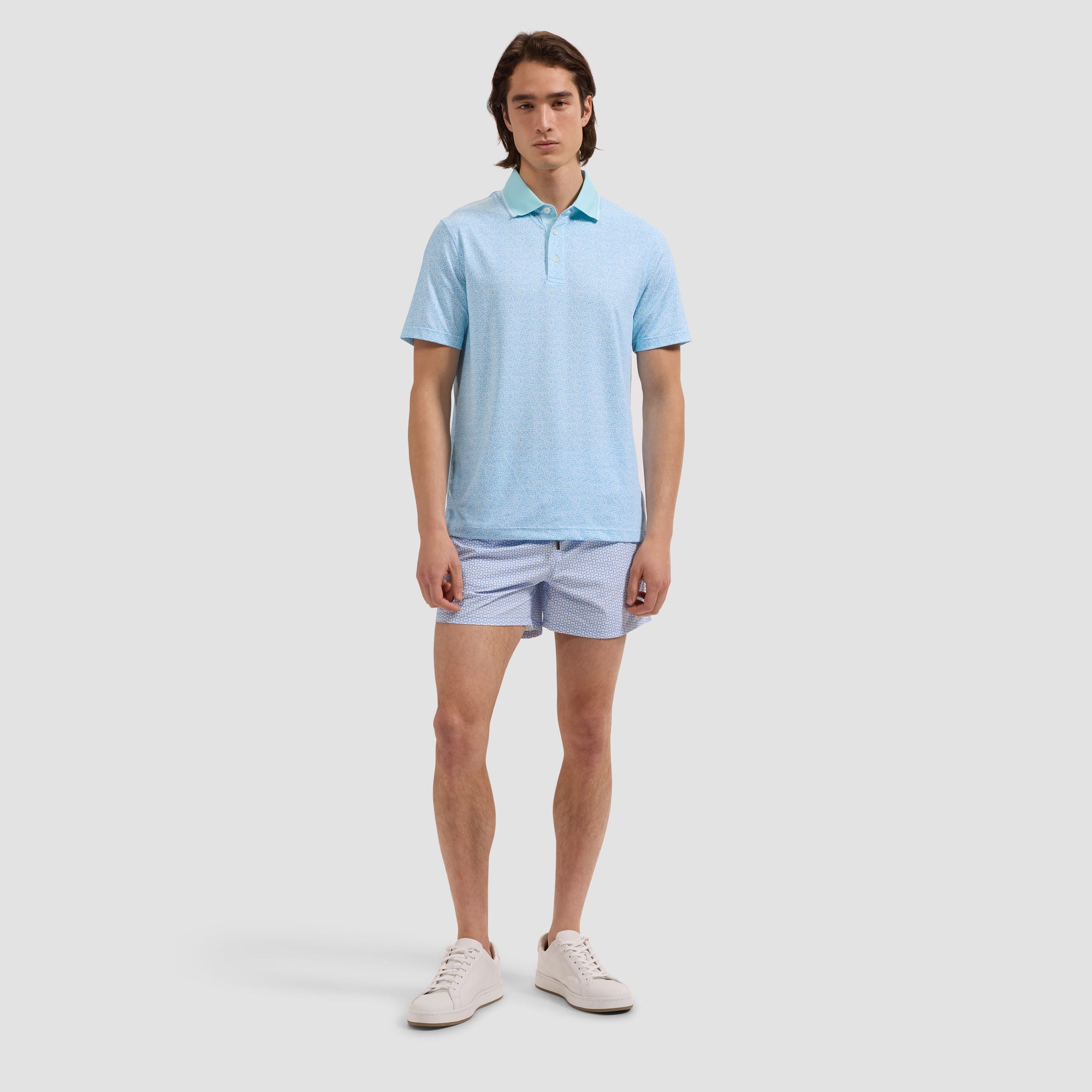 Kai Mid-Length Geometric Swim Trunks
