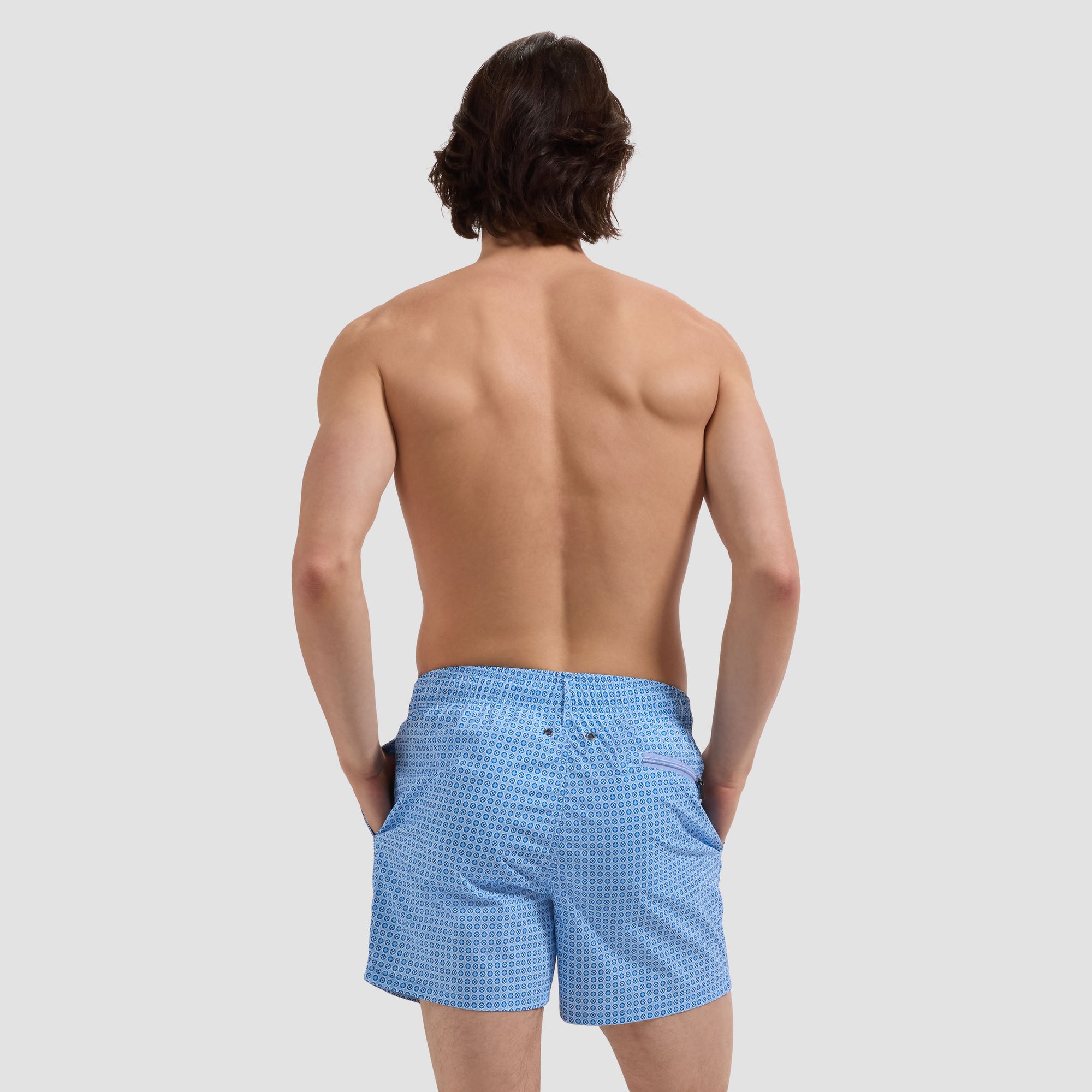 Kai Mid-Length Geometric Swim Trunks