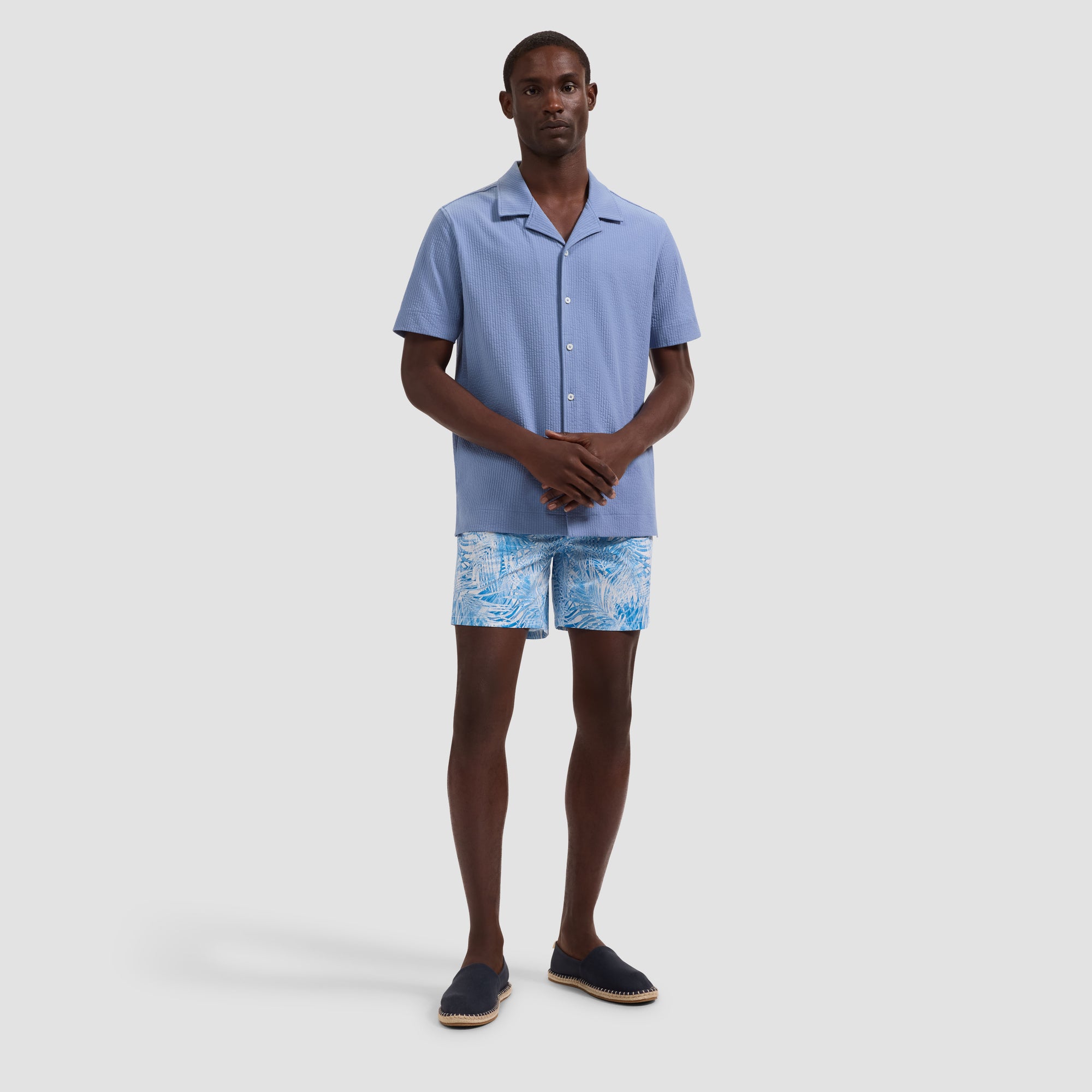 Kai Mid-Length Palm Leaf Swim Trunks