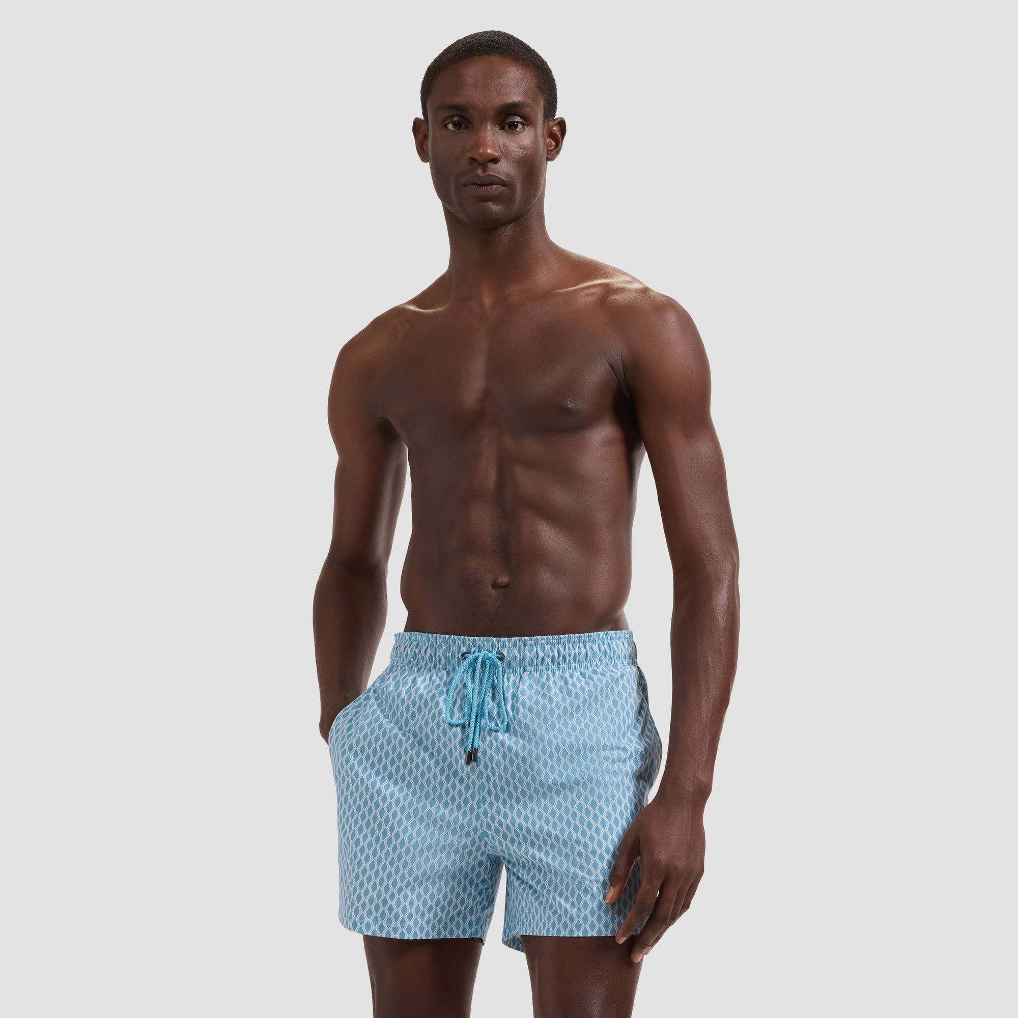Cruz Shorter-Length Diamond Swim Trunks