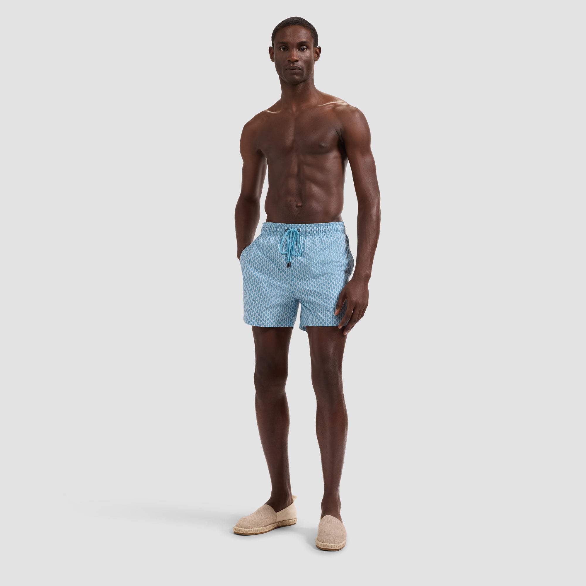 Cruz Shorter-Length Diamond Swim Trunks