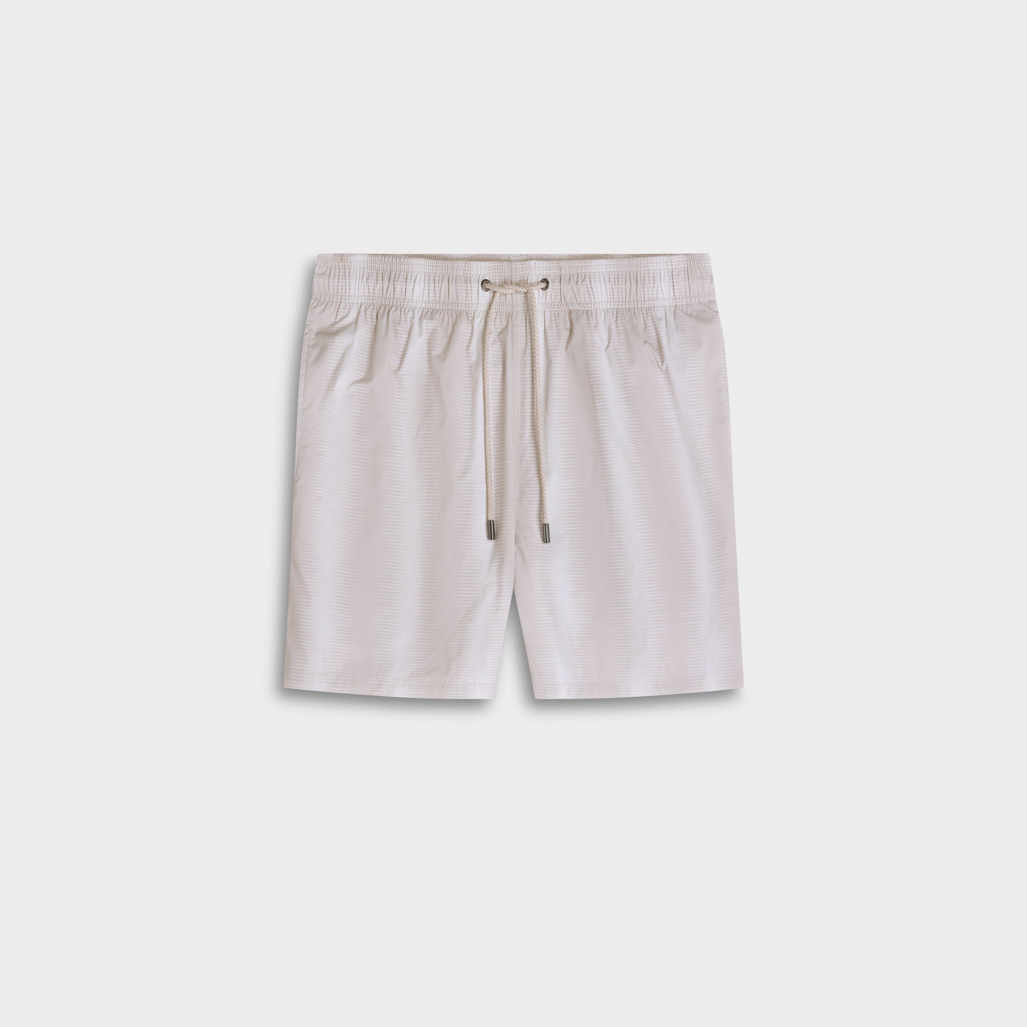 Cruz Shorter-Length Whisper Stripe Swim Trunks