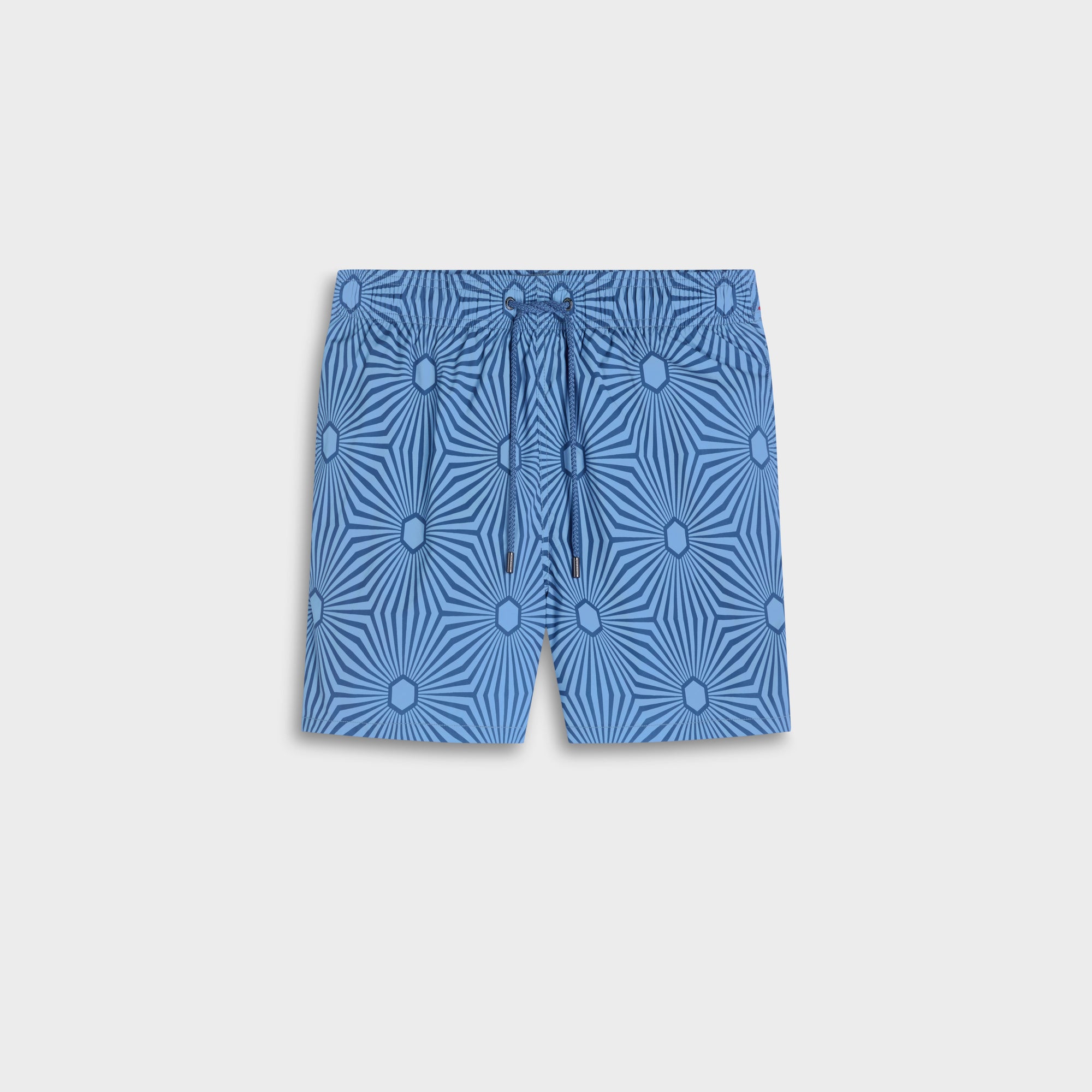 Cruz Shorter-Length Starburst Geo Swim Trunks