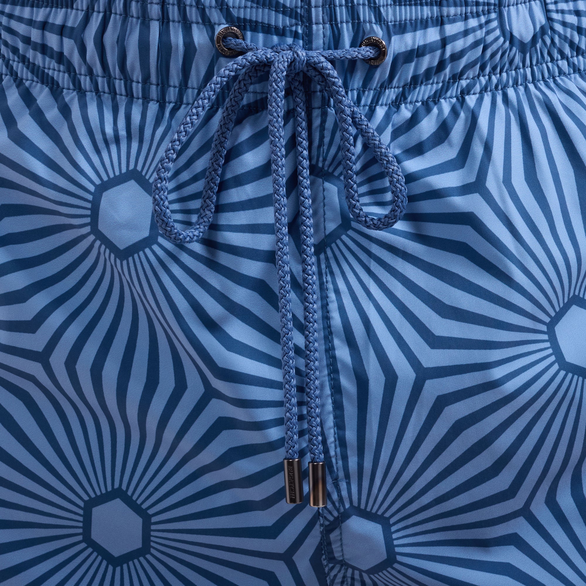Cruz Shorter-Length Starburst Geo Swim Trunks
