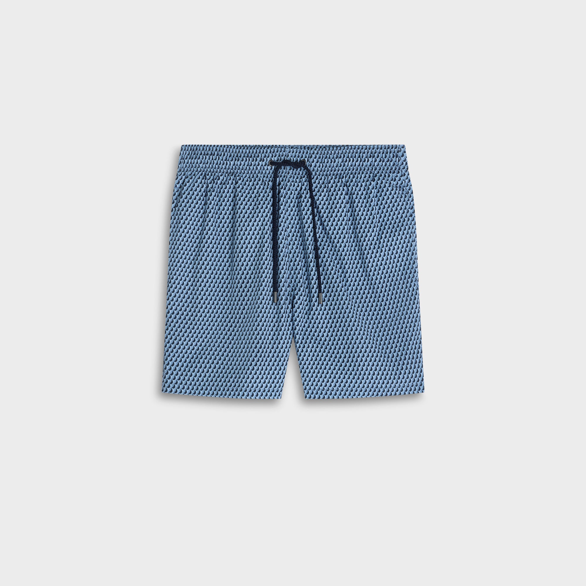 Cruz Shorter-Length Half-Moon Geo Swim Trunks