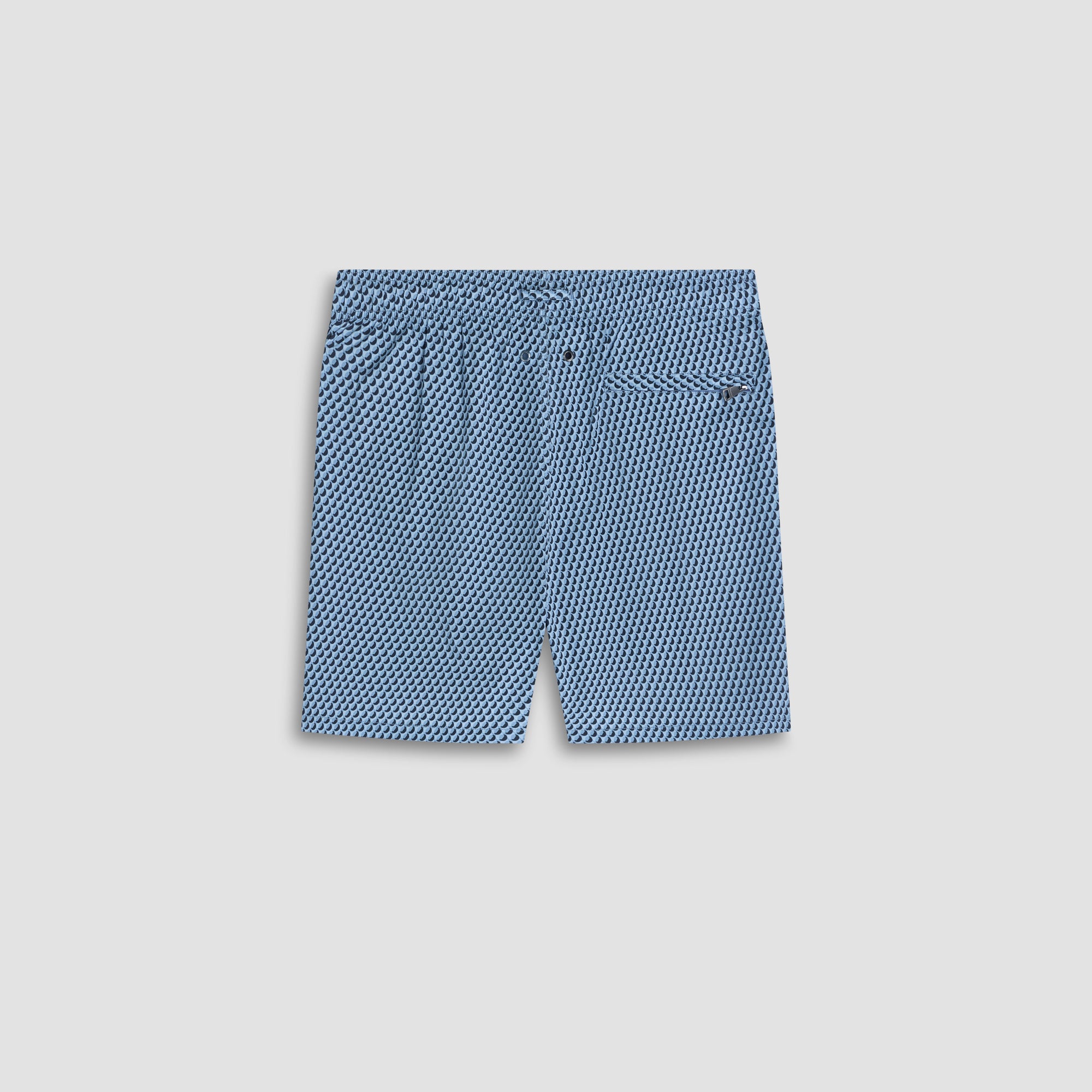 Cruz Shorter-Length Half-Moon Geo Swim Trunks