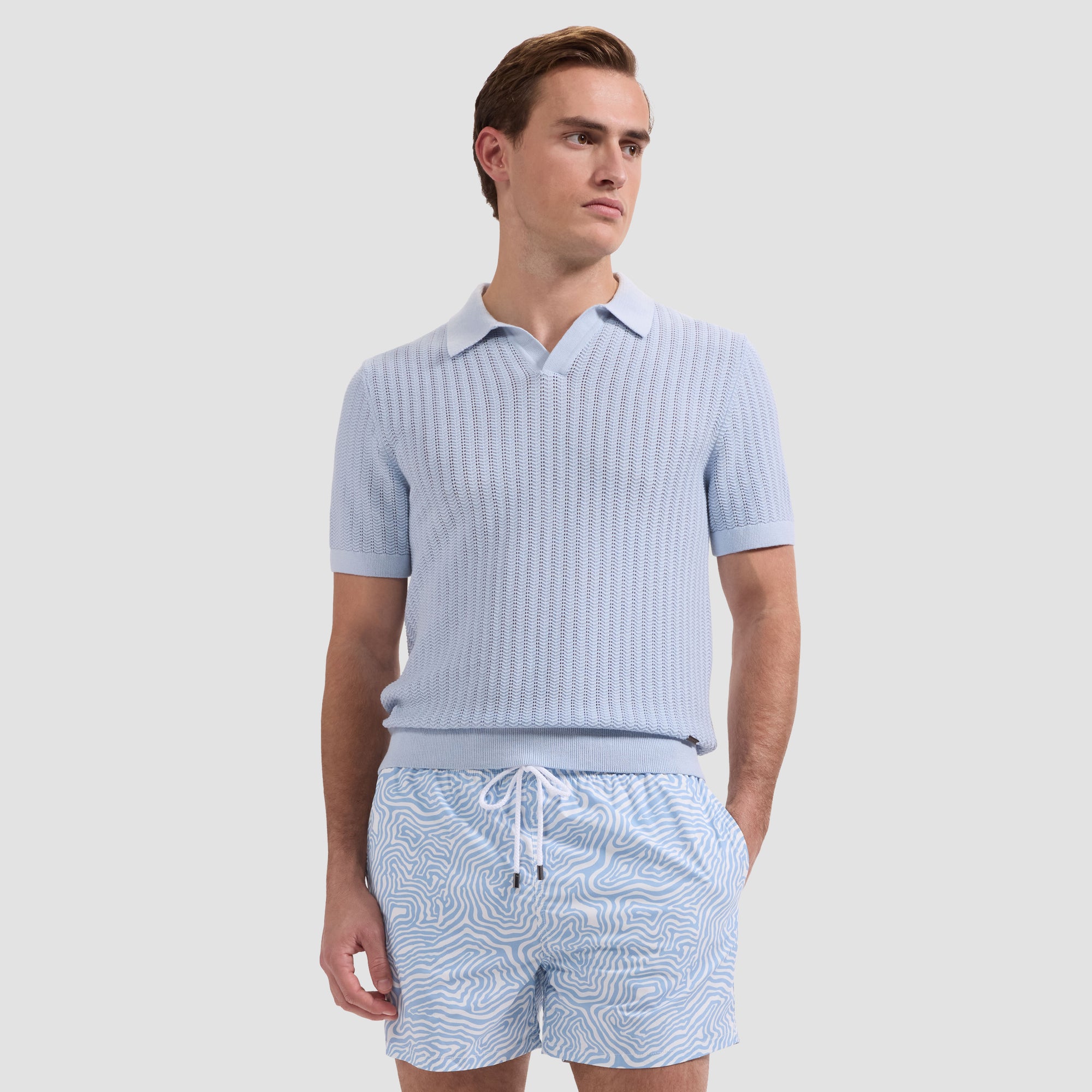 Cruz Shorter-Length Contour Wave Swim Trunks