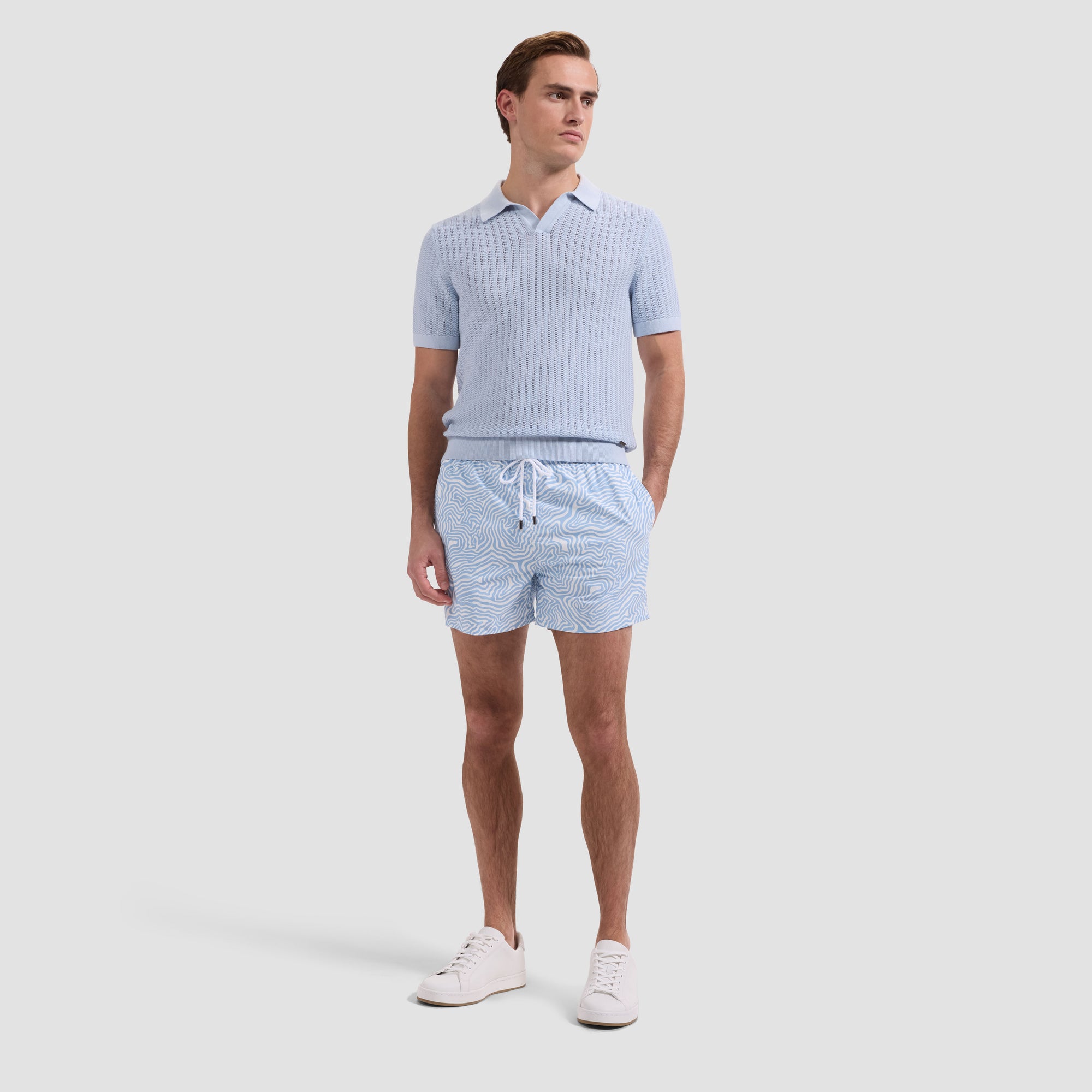 Cruz Shorter-Length Contour Wave Swim Trunks