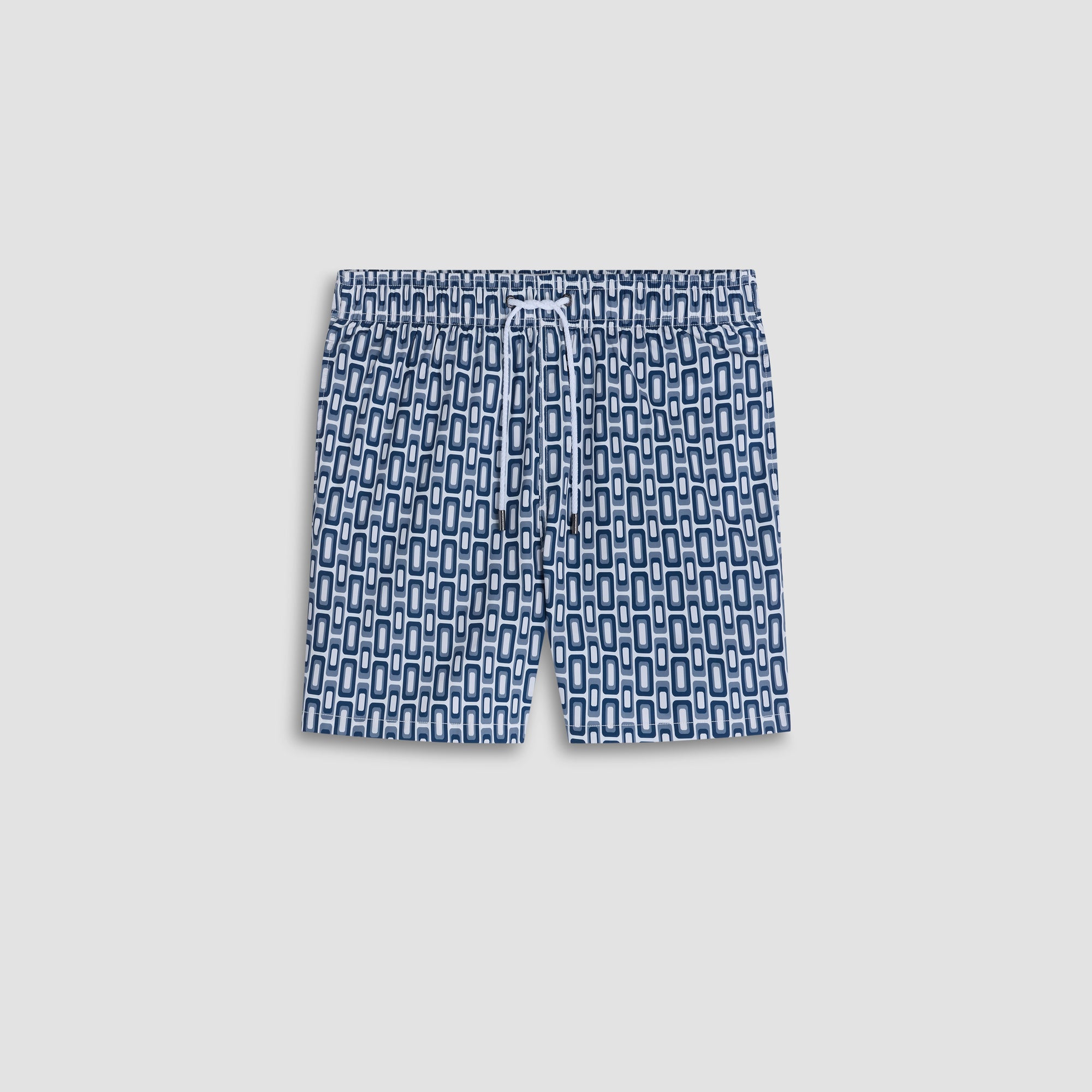 Cruz Shorter-Length Retro Geometric Swim Trunks