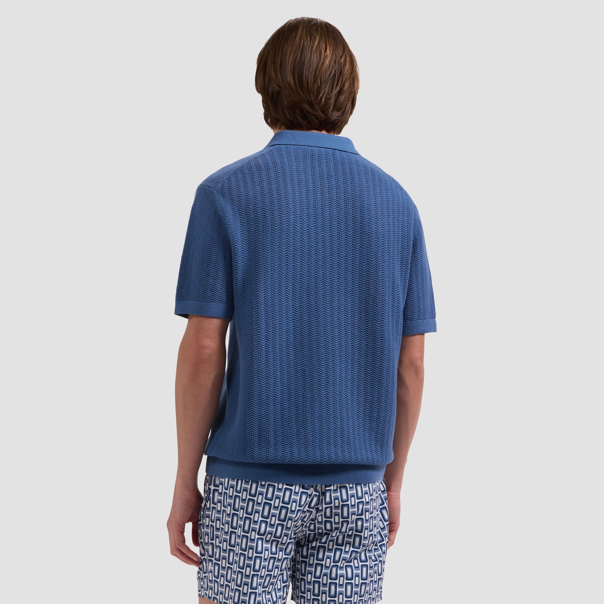 Cruz Shorter-Length Retro Geometric Swim Trunks