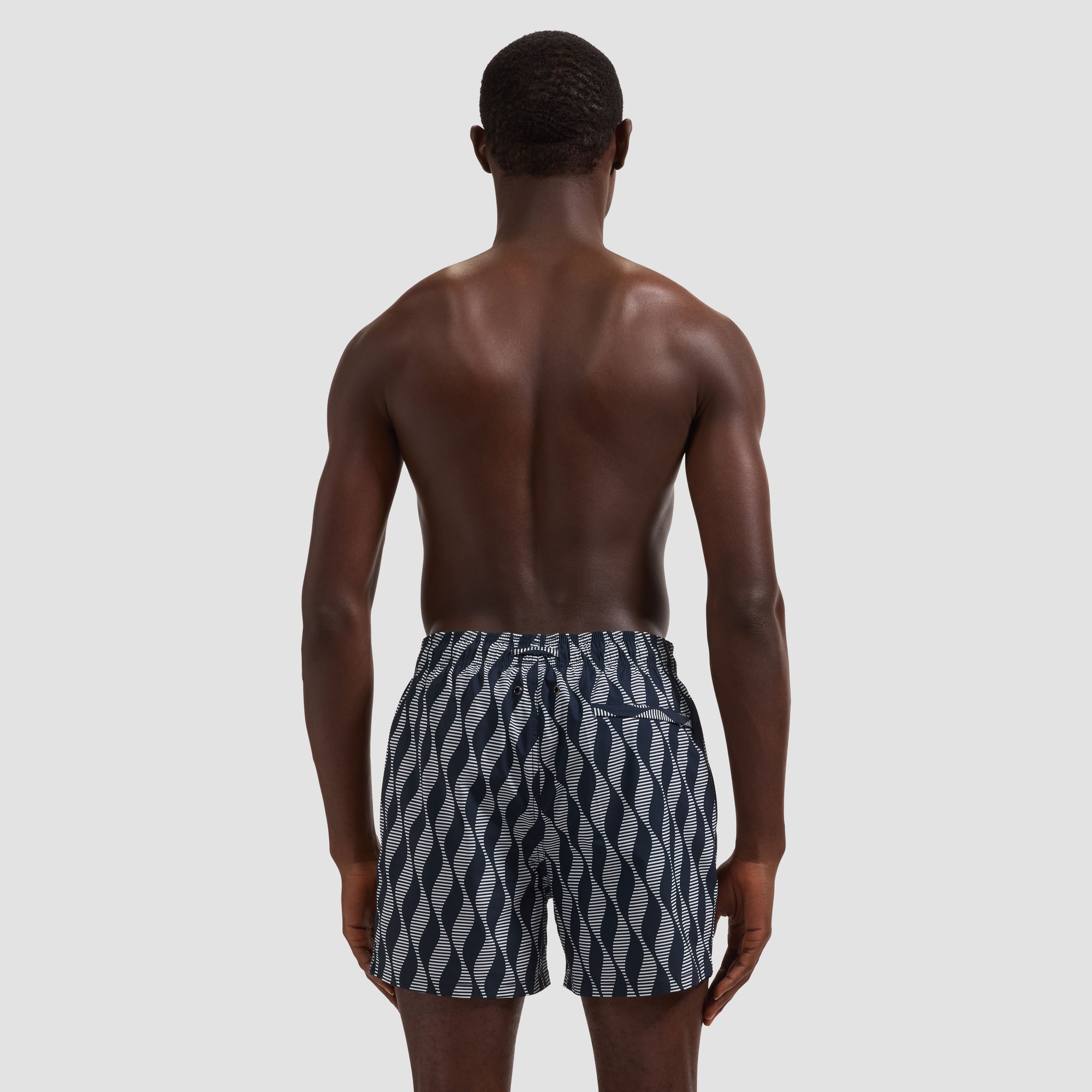 Cruz Shorter-Length Serpentine Stripe Swim Trunks