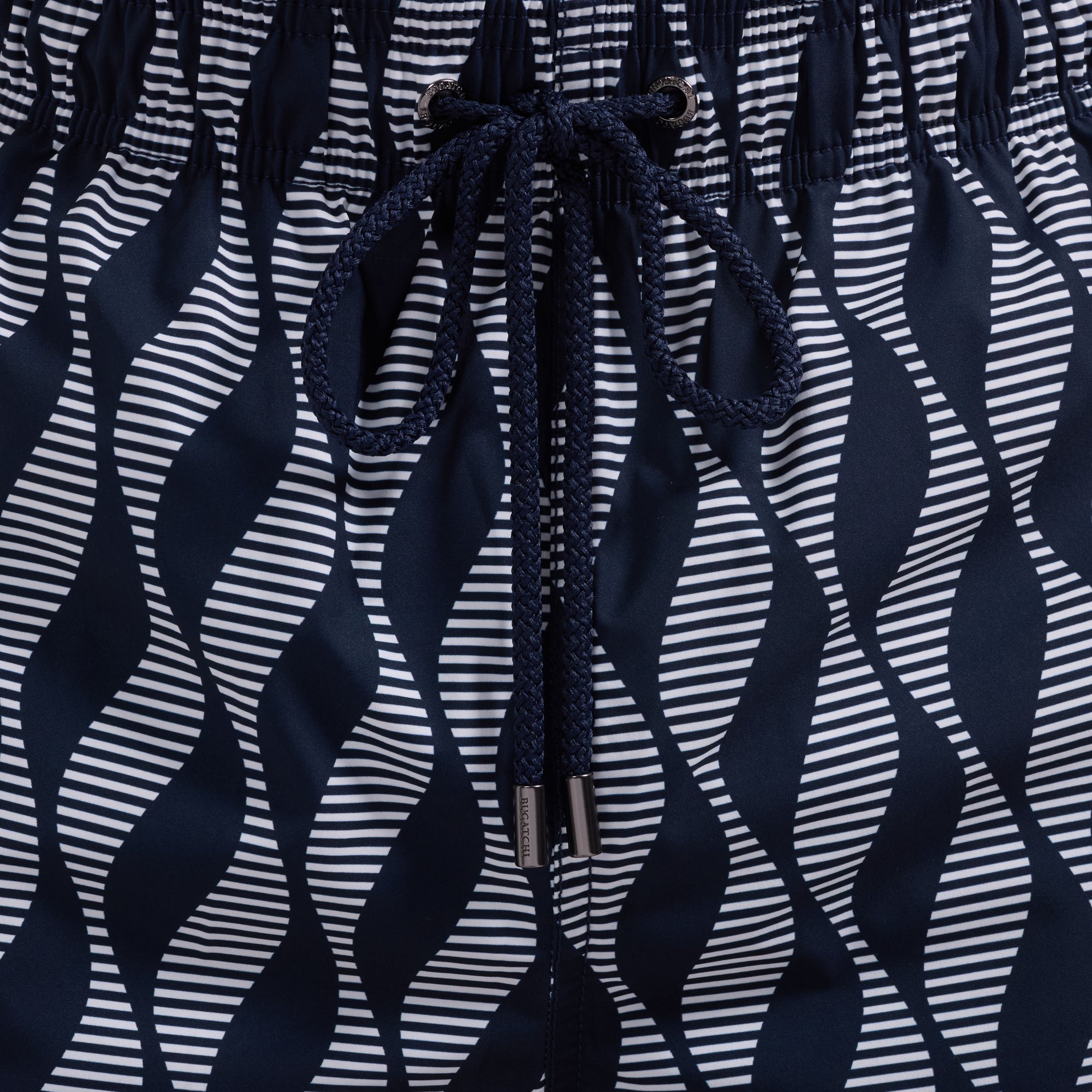 Cruz Shorter-Length Serpentine Stripe Swim Trunks