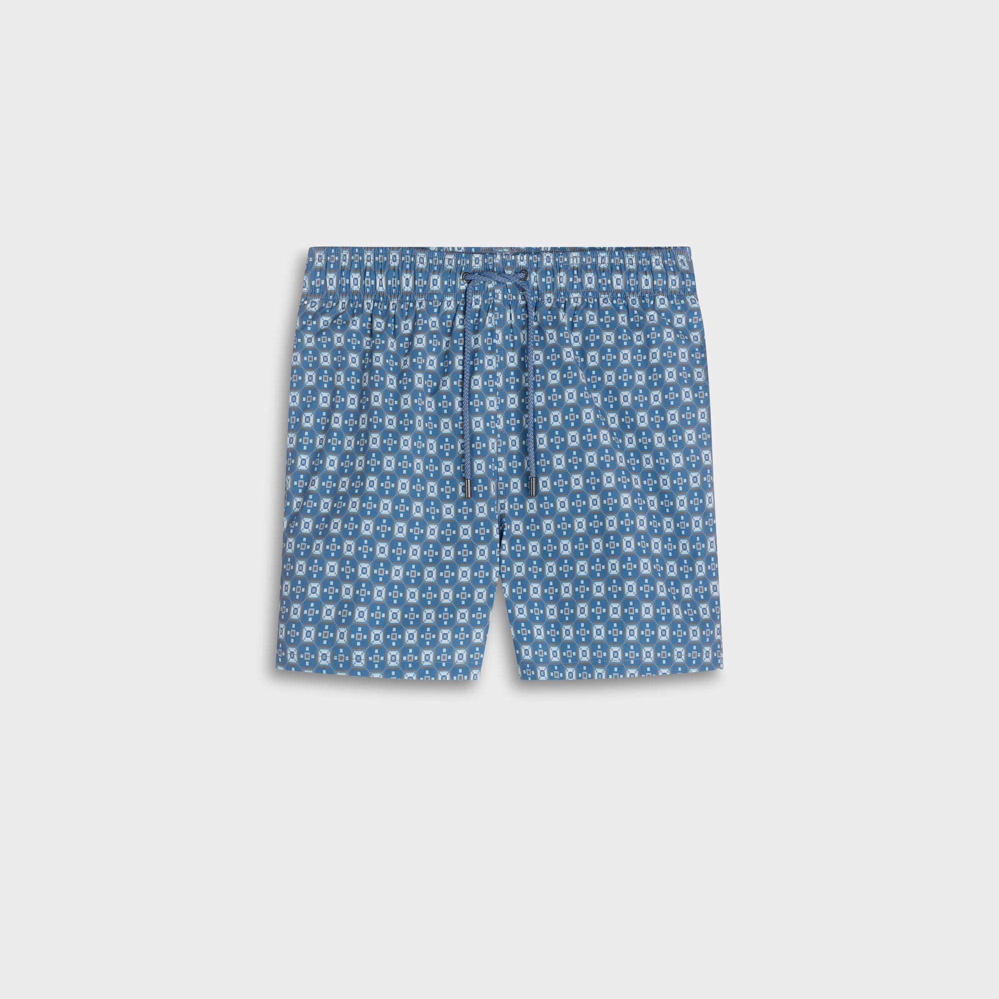 Cruz Shorter-Length Retro Tile Swim Trunks