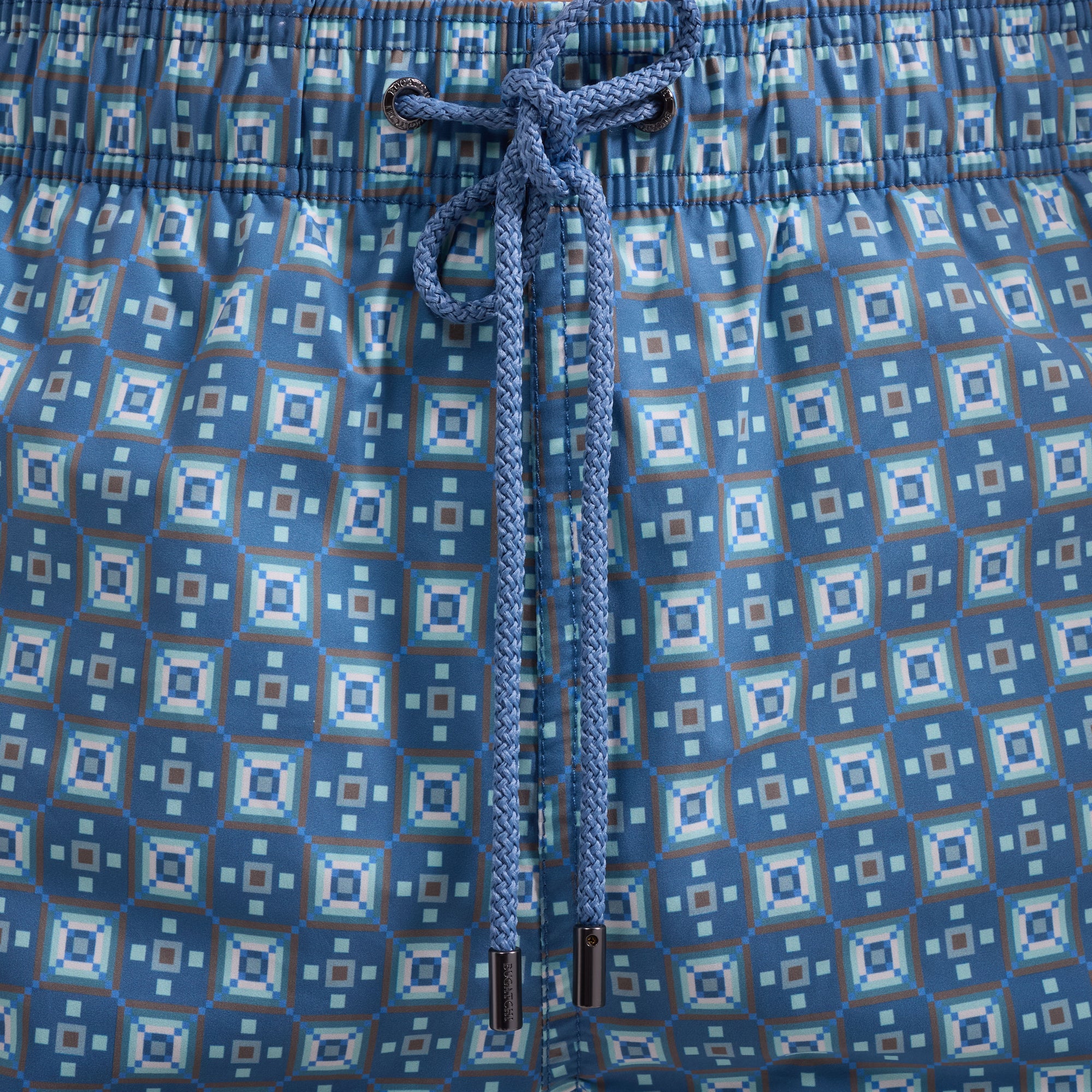 Cruz Shorter-Length Retro Tile Swim Trunks